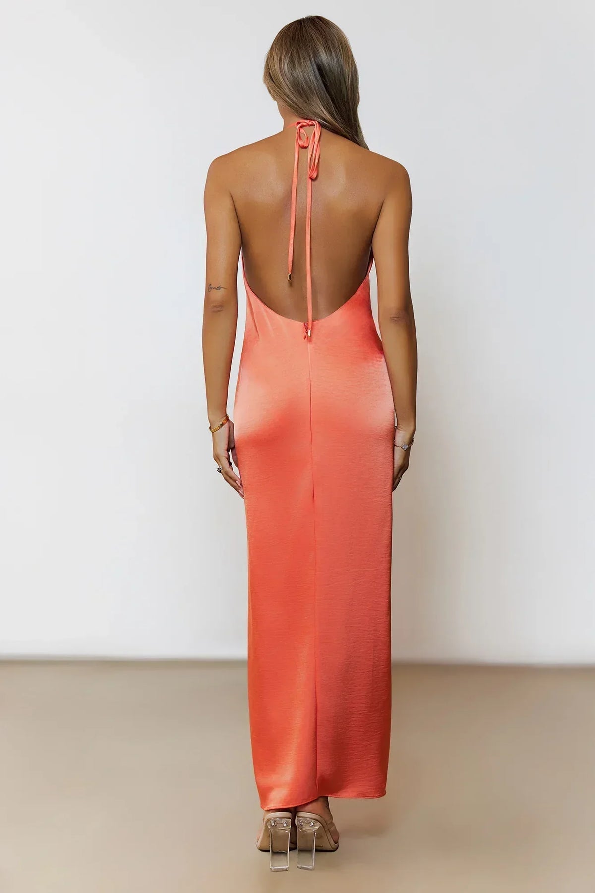Through My Soul Halter Maxi Dress Orange