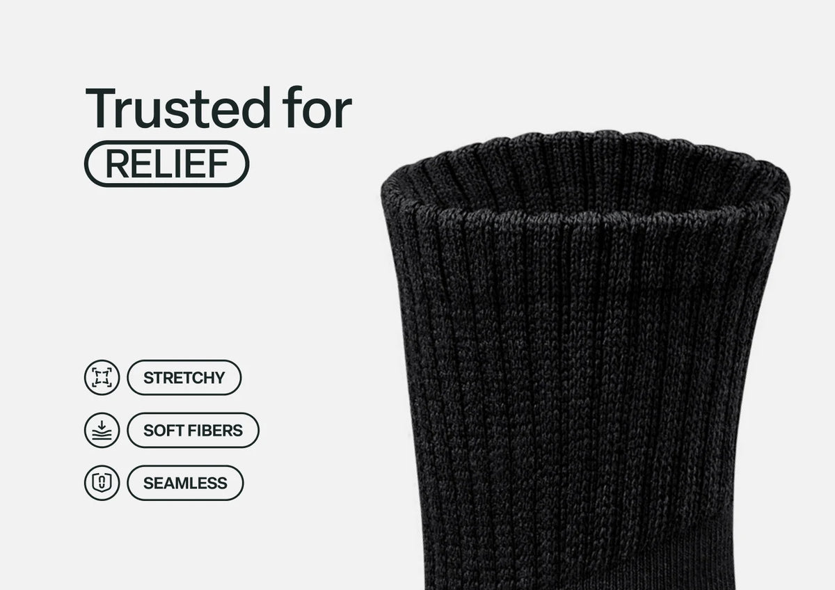 Bunion Relief, Padded Ankle Socks - Black