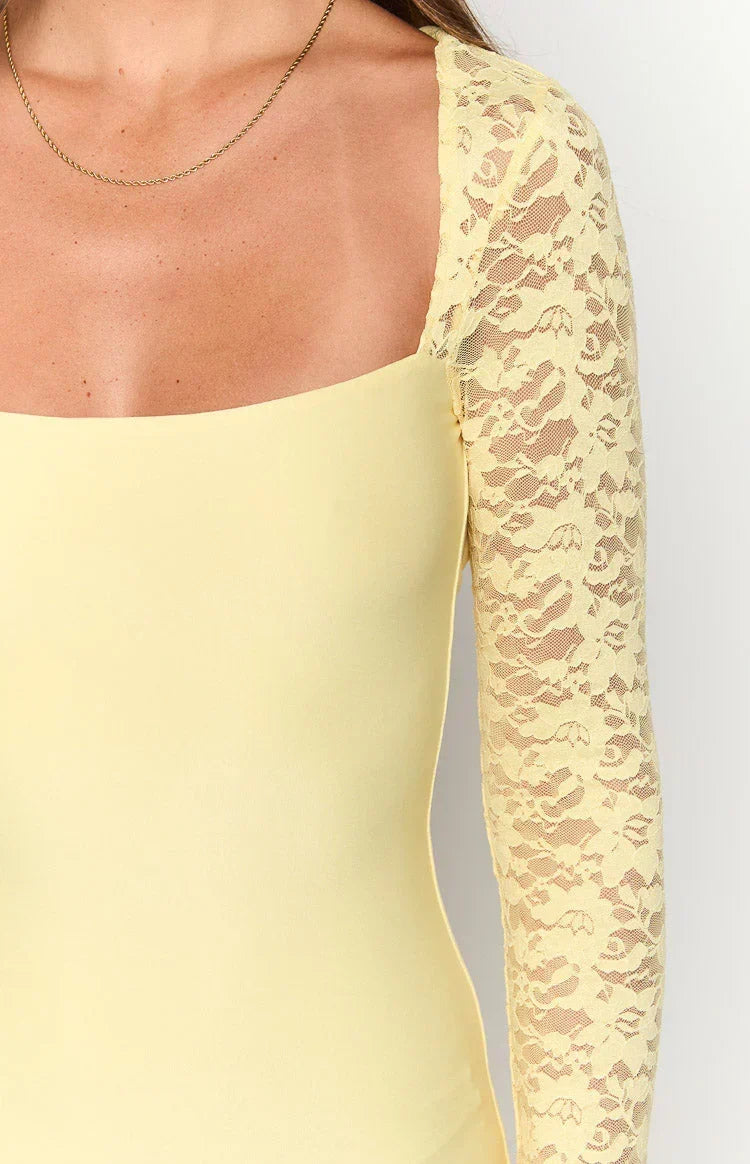Paityn Yellow Lace Maxi Dress