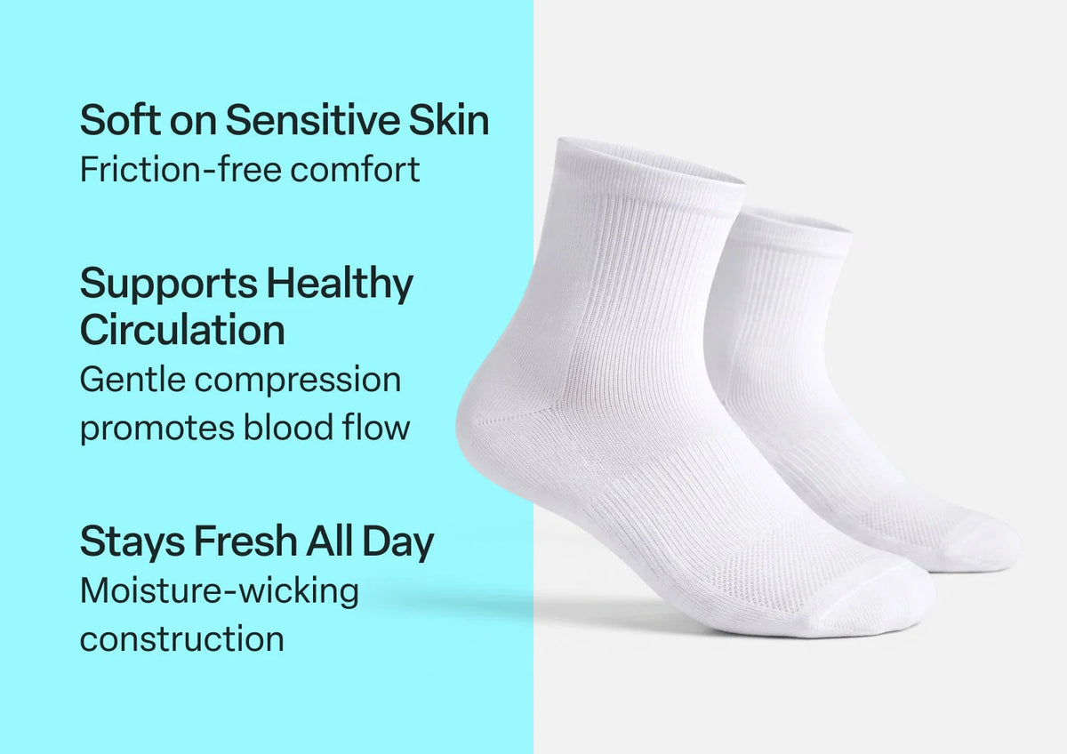 Compression Ankle Socks 15-20 mmHg - White