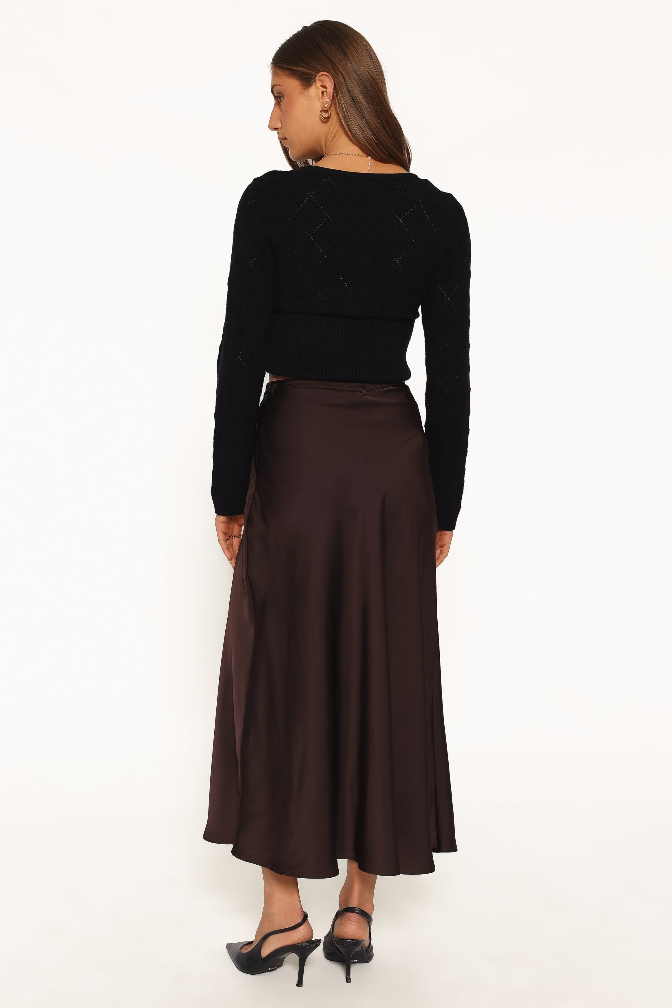 Bayley Midi Skirt - Chocolate Brown