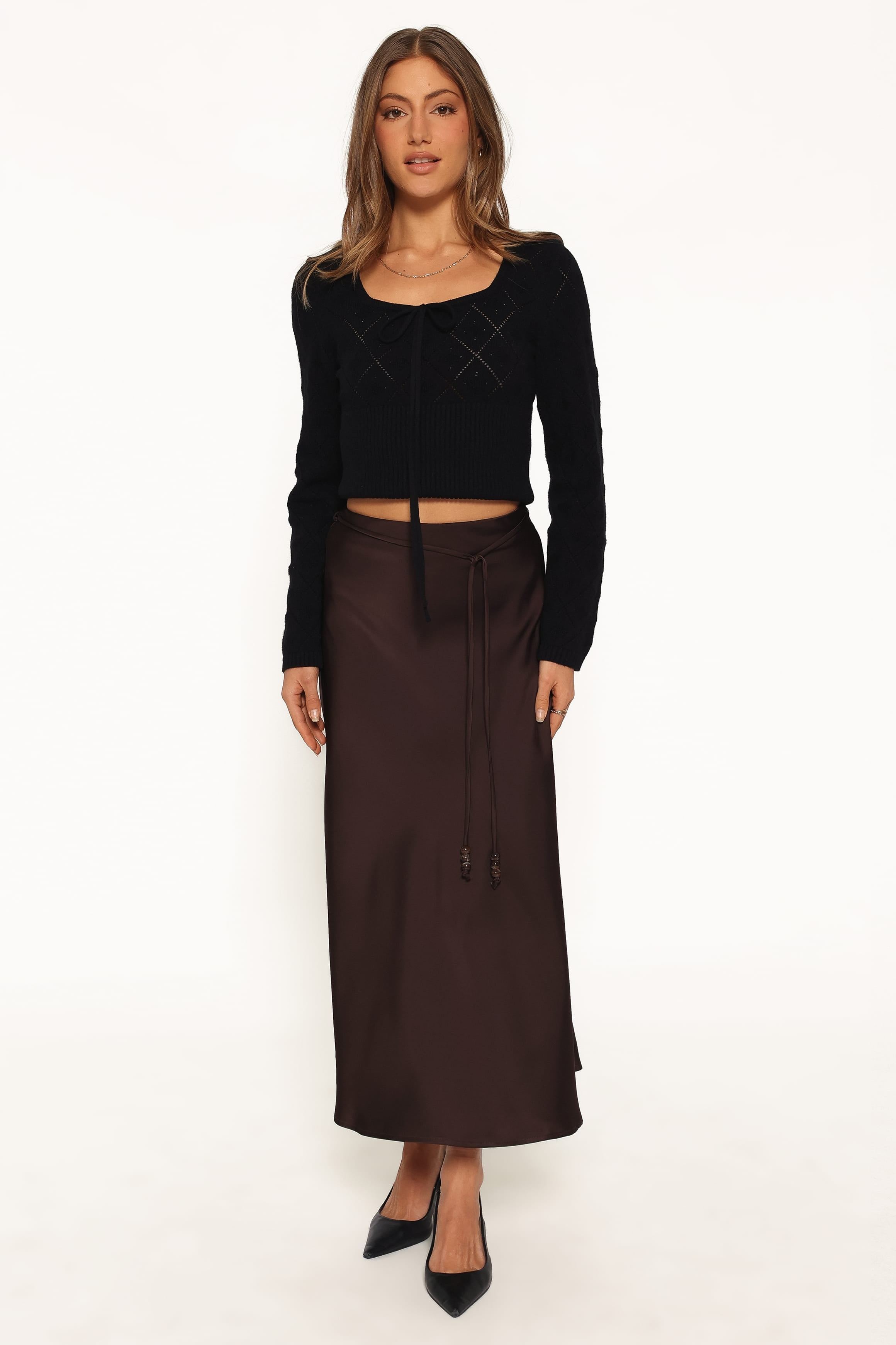 Bayley Midi Skirt - Chocolate Brown