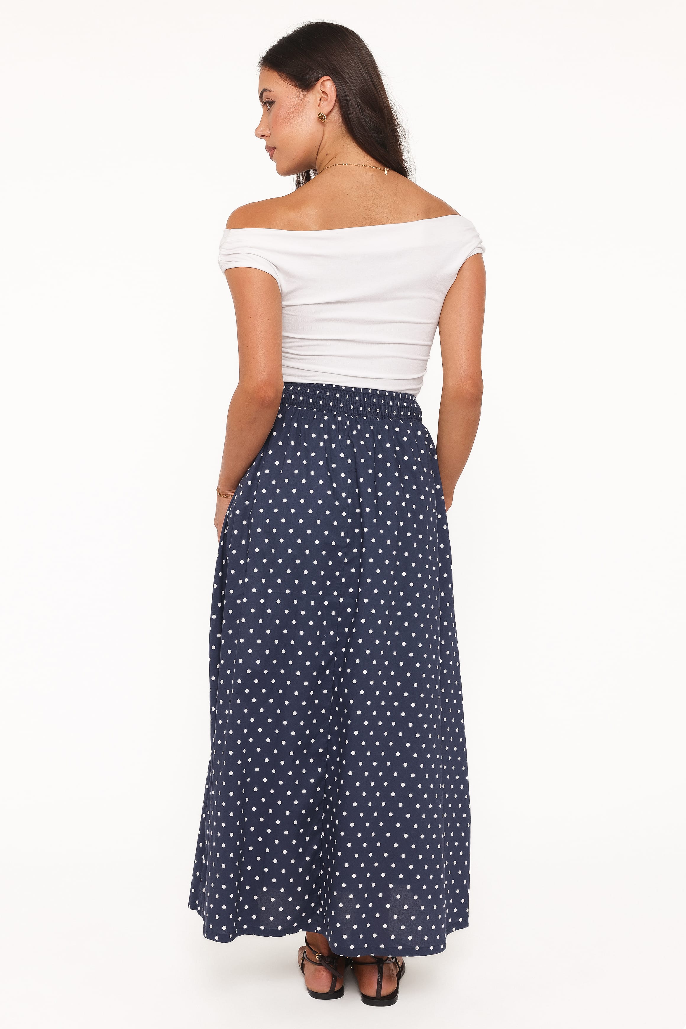 Paula Tie Waist Maxi Skirt - Navy