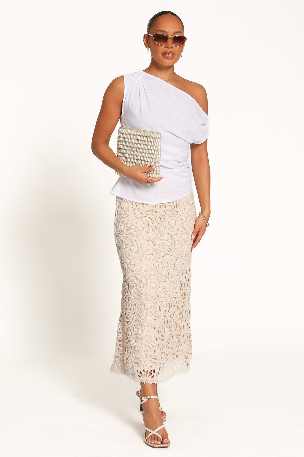 Vesela Crochet Maxi Skirt - Natural