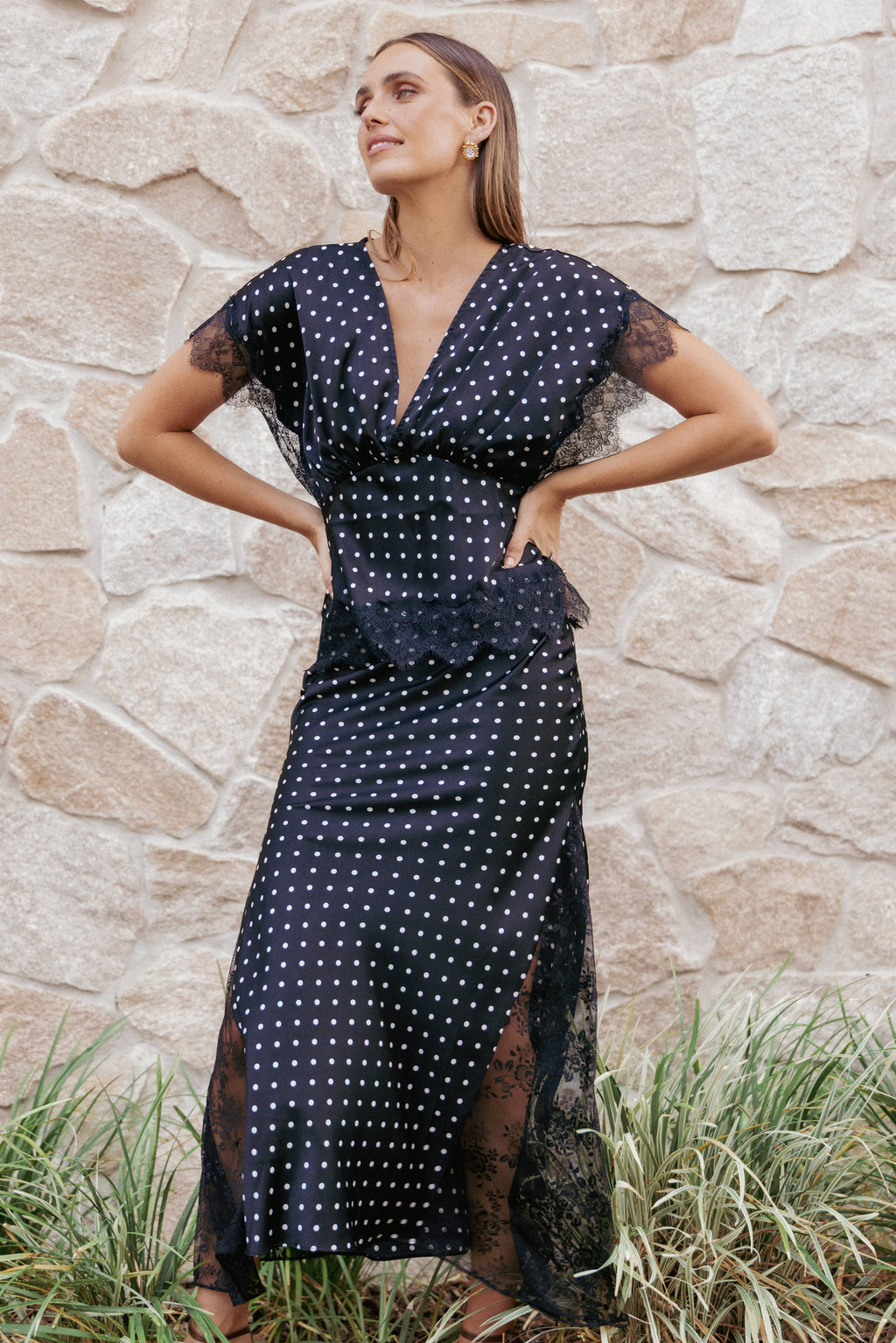 Ailbhe Lace Skirt - Black Polka Dot