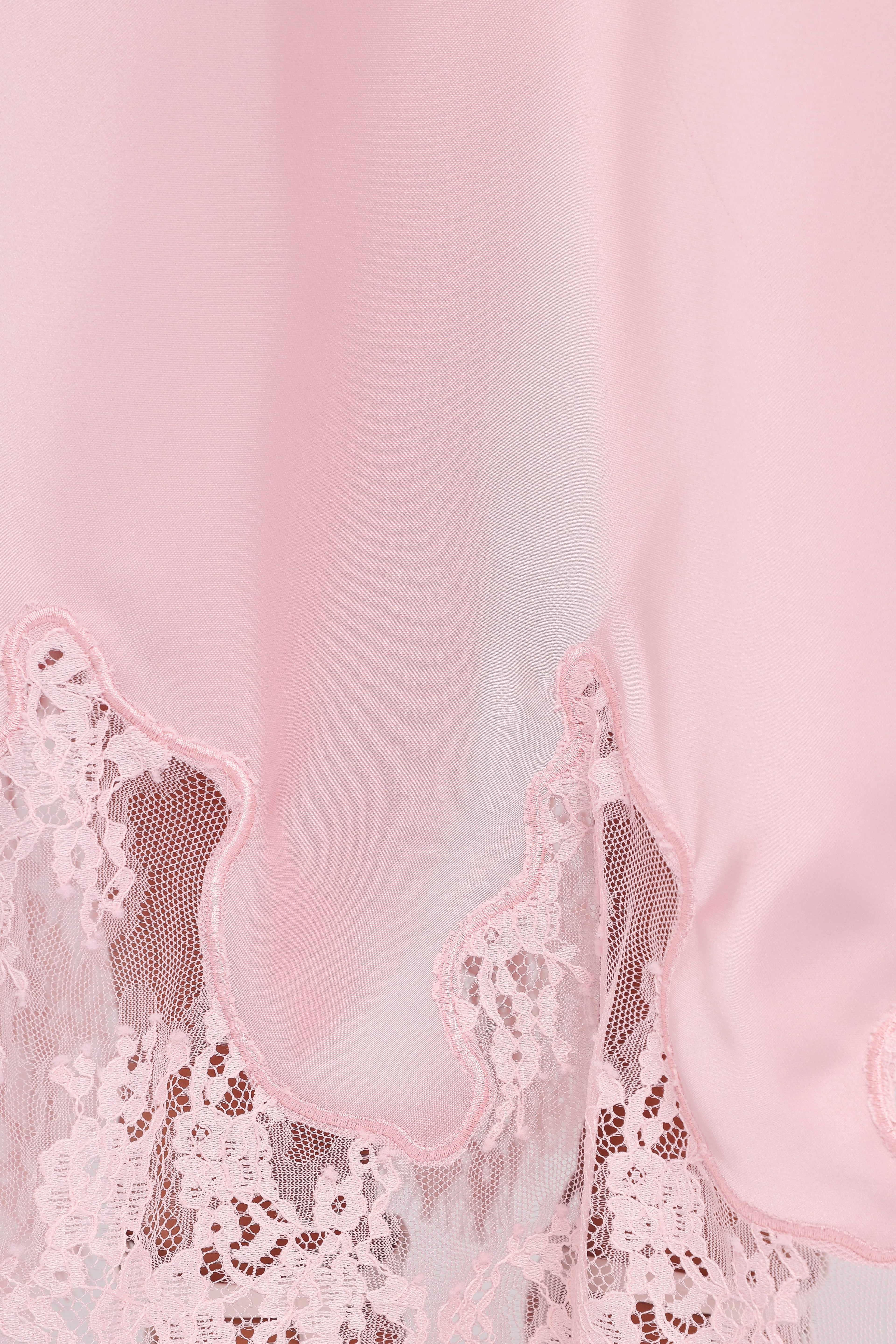 Alira Lace Trim Midi Skirt - Pale Pink