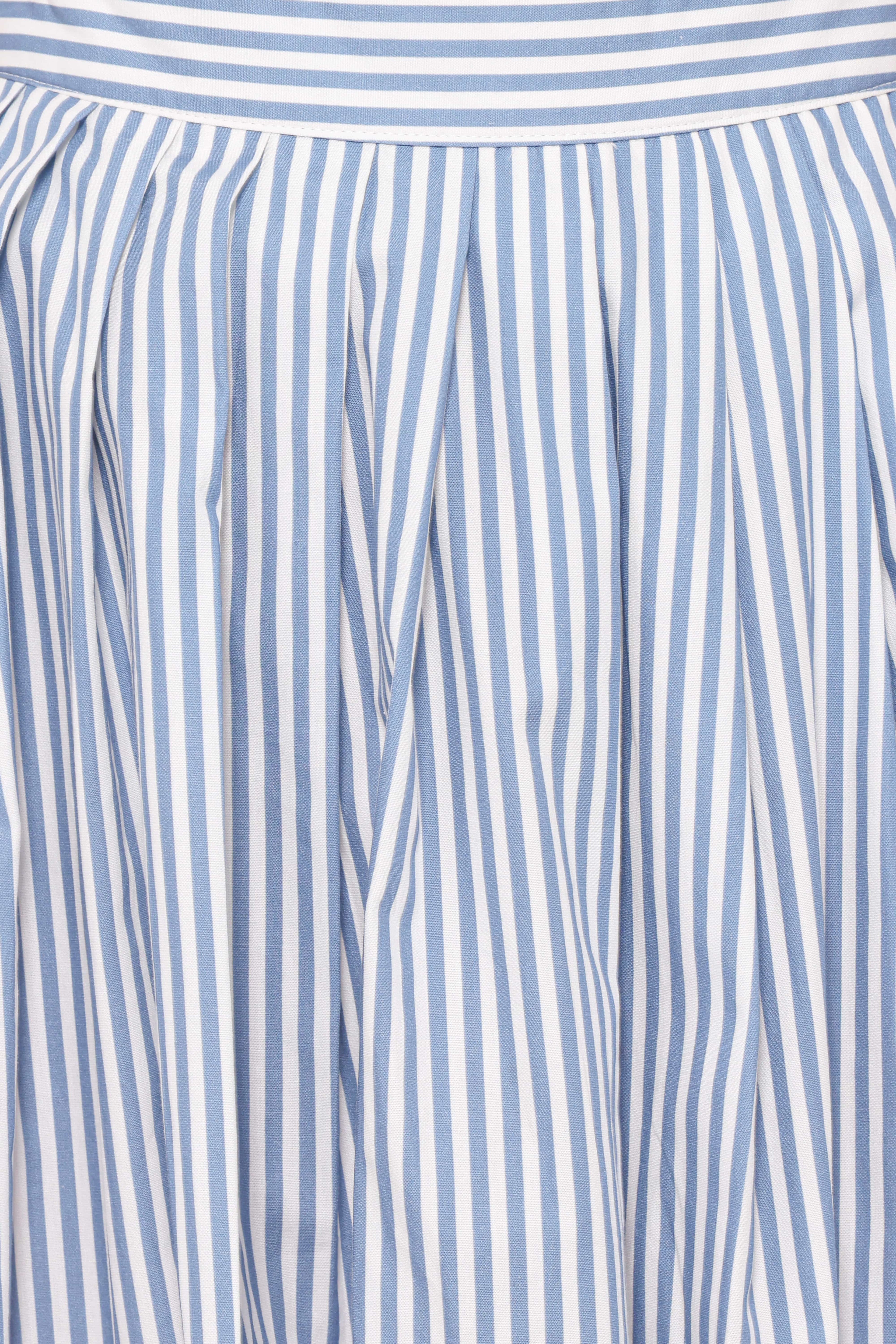 Amaya Pleated Mini Skirt - Blue Stripe
