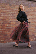Bonita Midi Skirt - Red Plaid