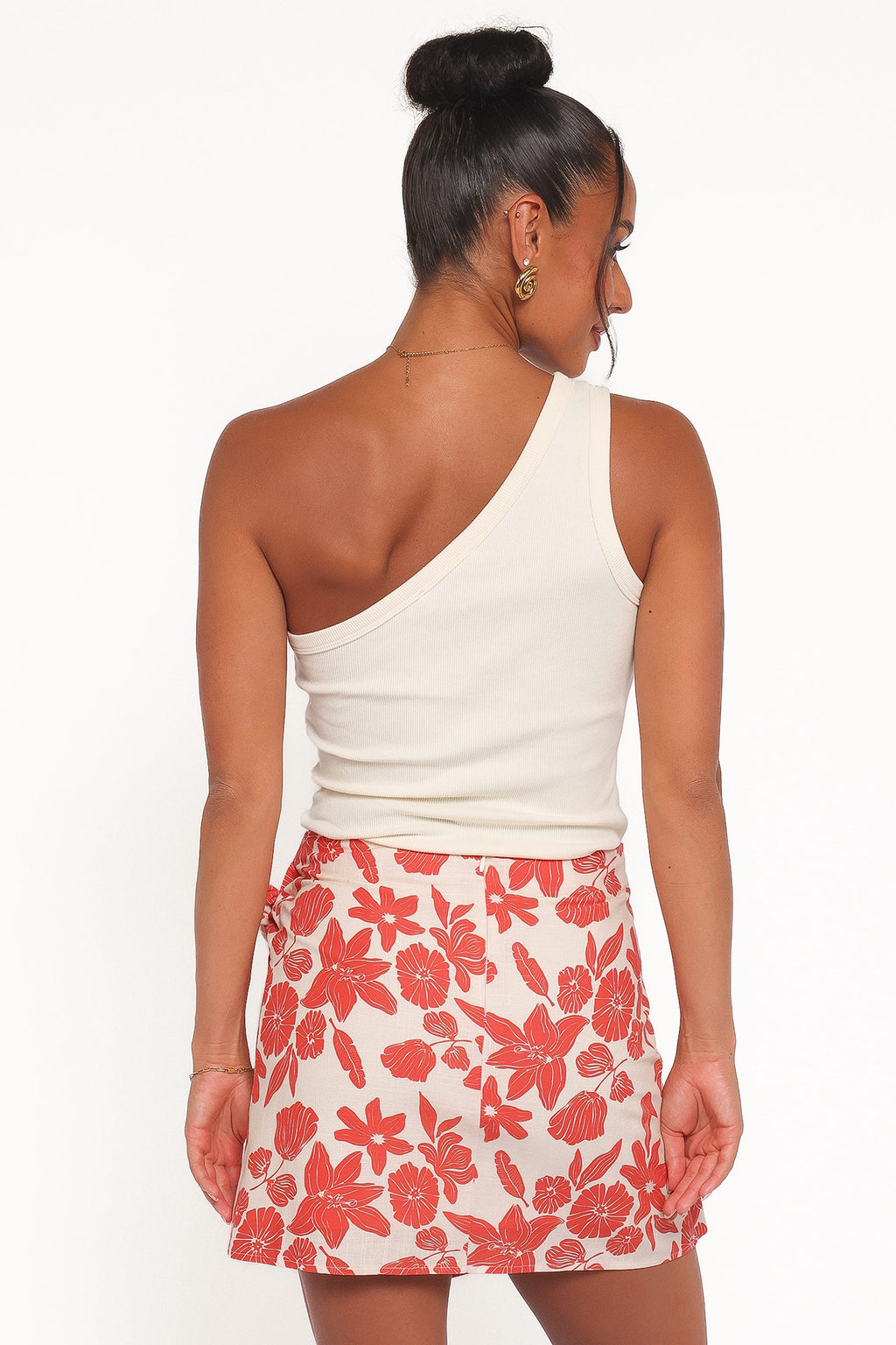 Calypso Wrap Mini Skirt - Red Floral