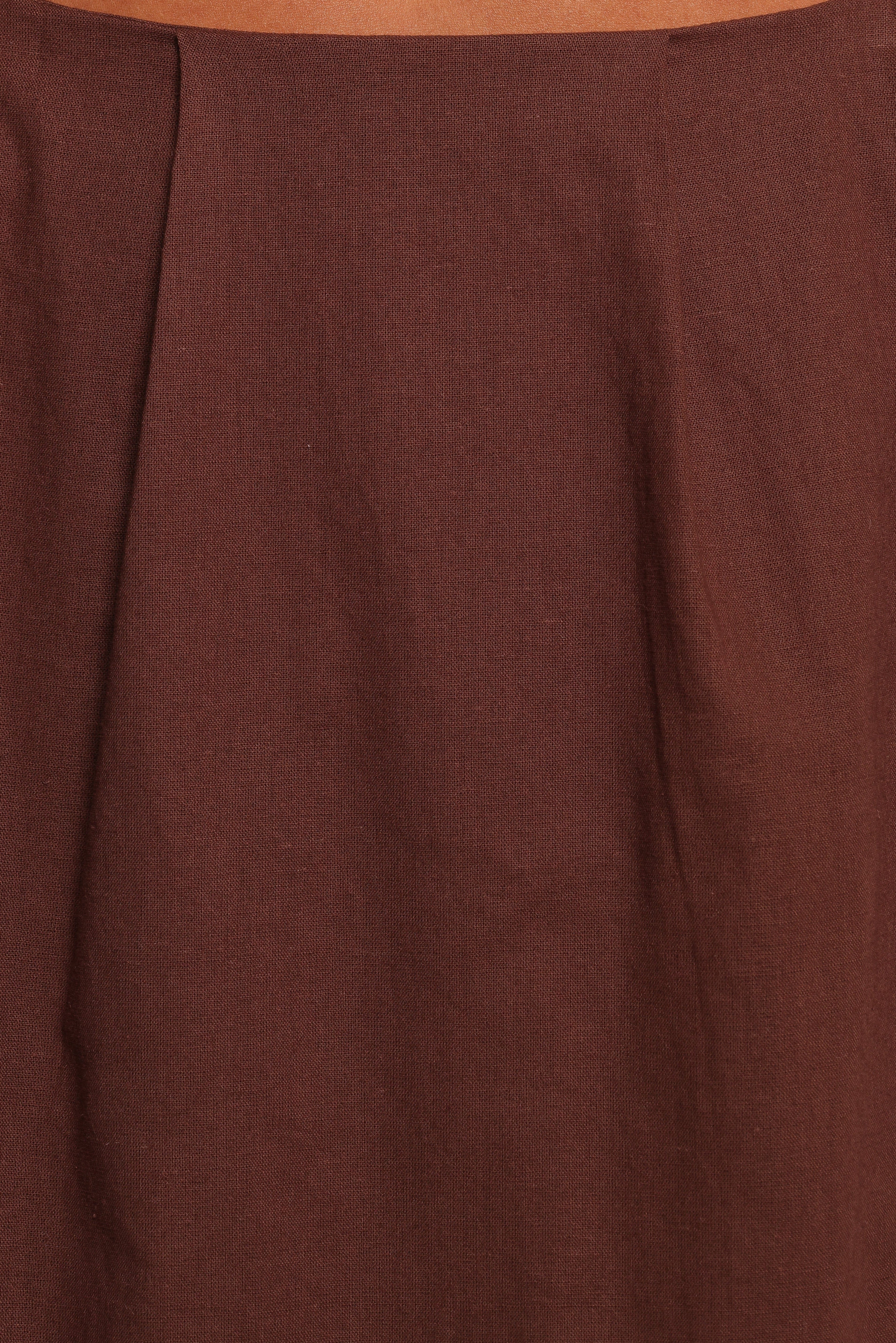 Chiaro Midi Skirt - Brown