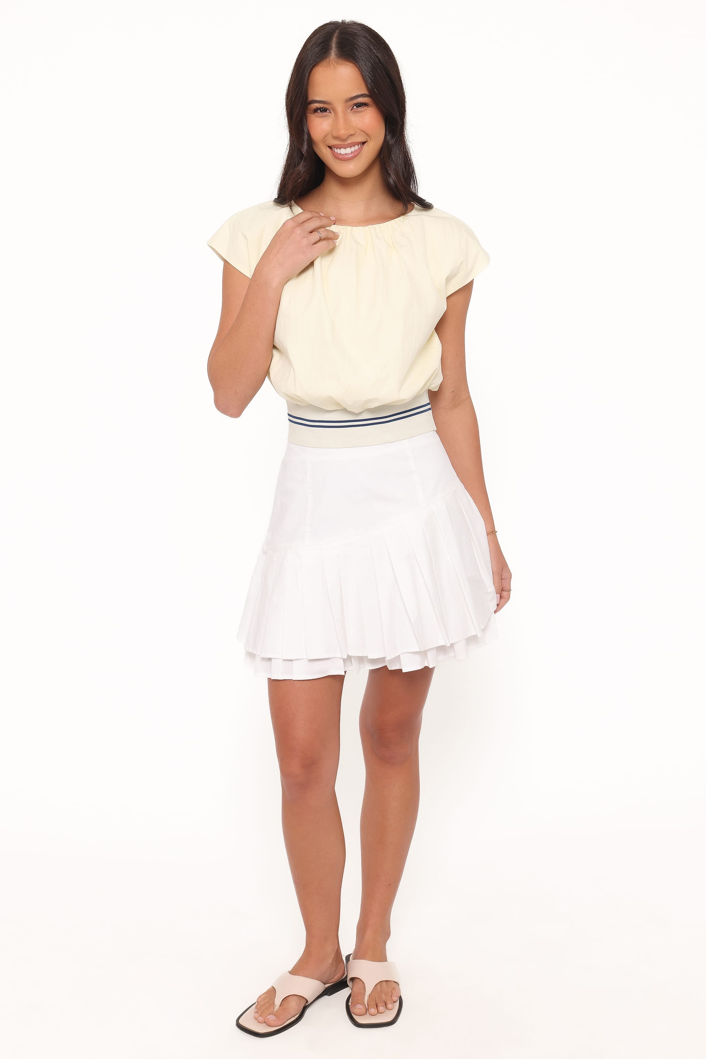 Cygnus Pleated Mini Skirt - White