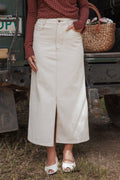 Dana Denim Midi Skirt - Bone