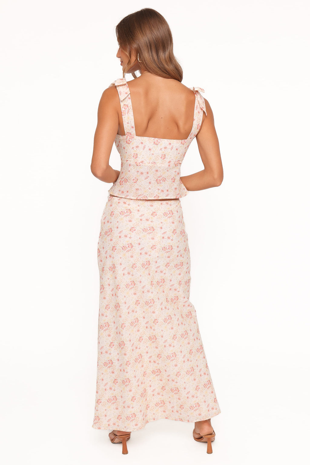 Giarda Maxi Skirt - Peach Ditsy Floral