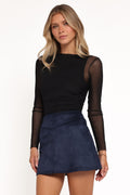Hope Suede Mini Skirt - Navy
