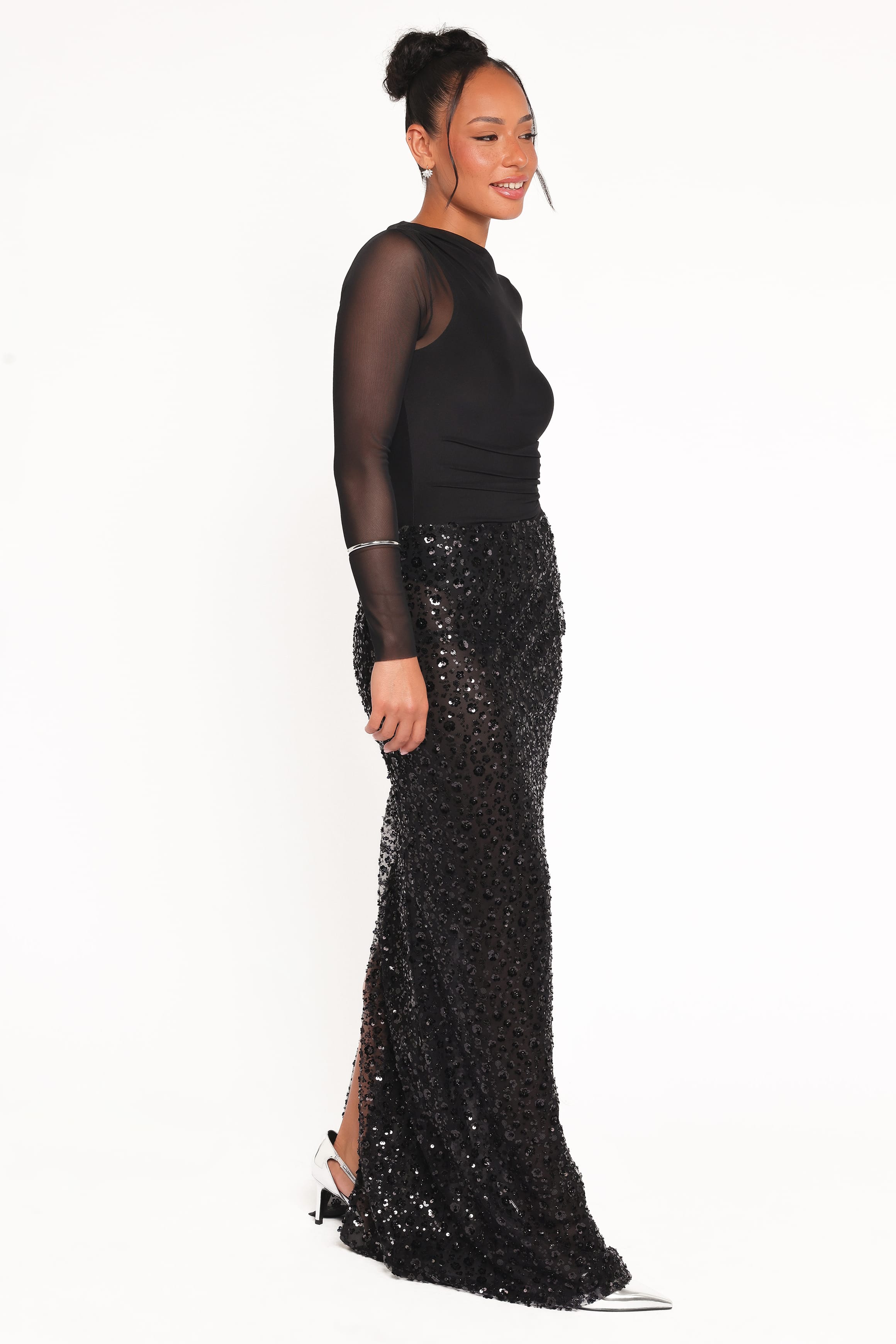 Jennings Sequin Maxi Skirt - Black