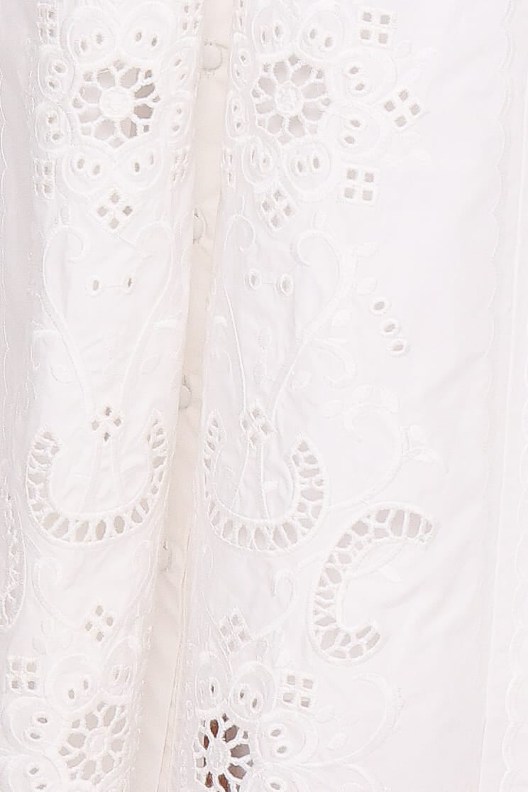 Kye Midi Skirt - White Broderie