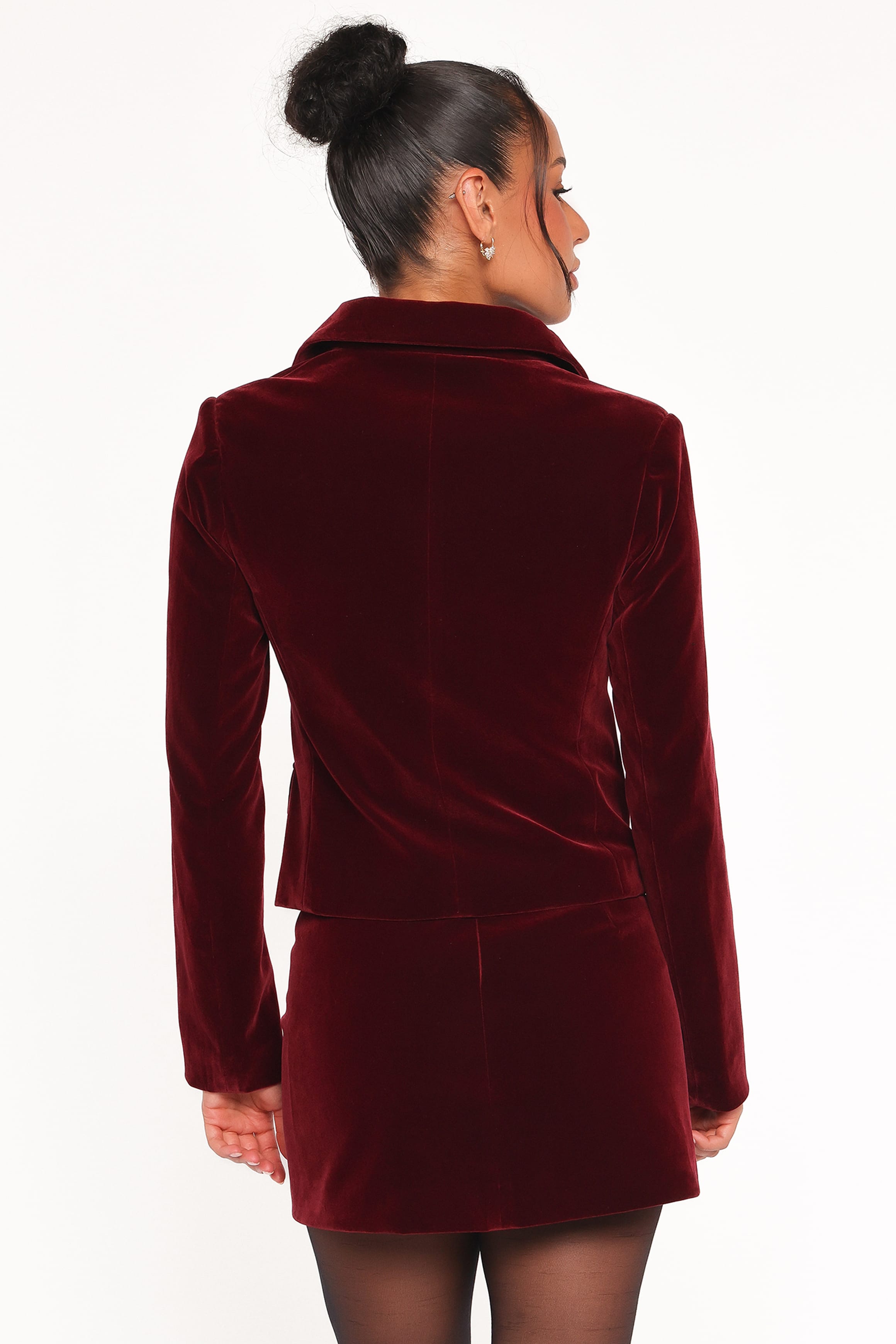 Lainey Velvet Mini Skirt - Burgundy