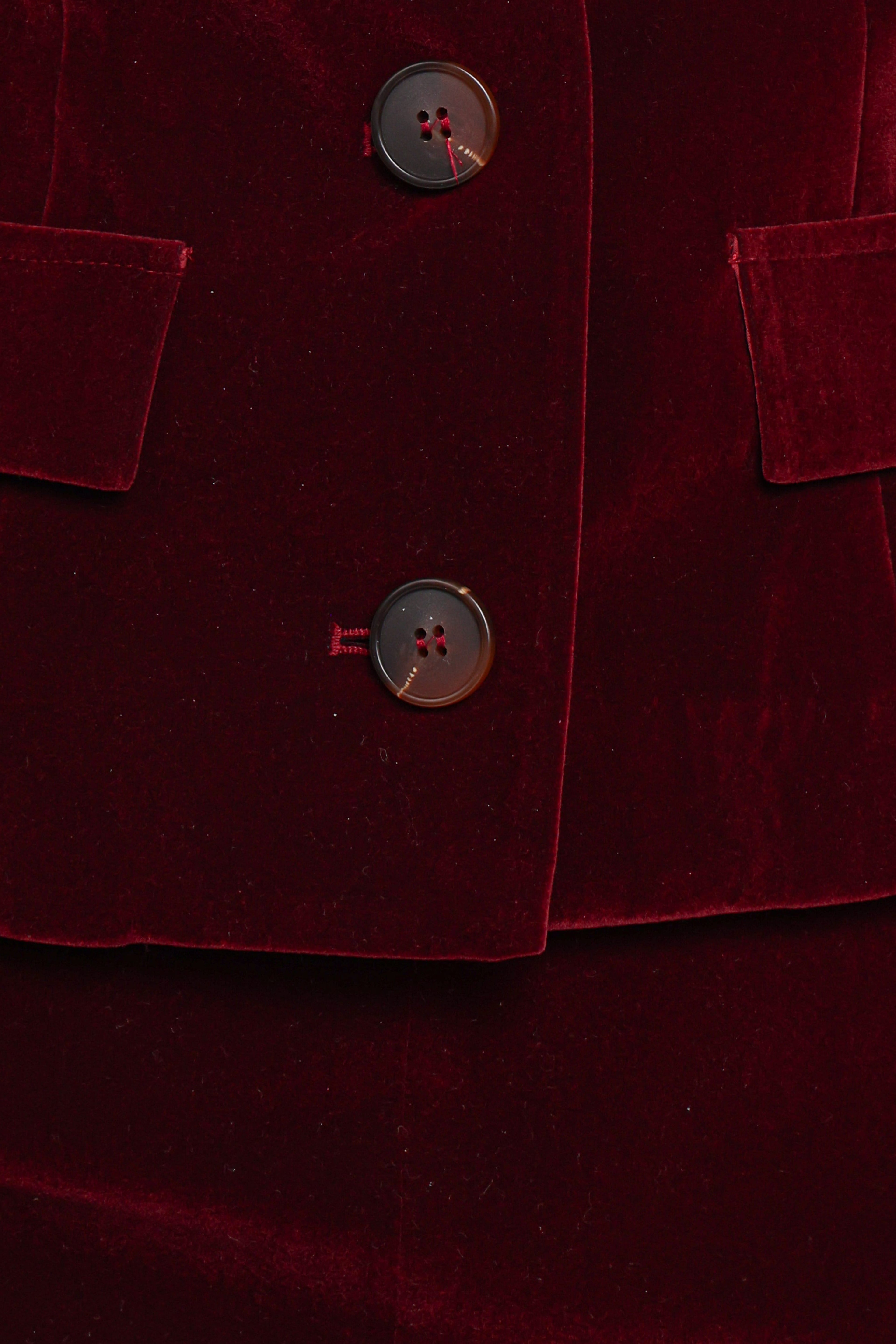 Lainey Velvet Mini Skirt - Burgundy
