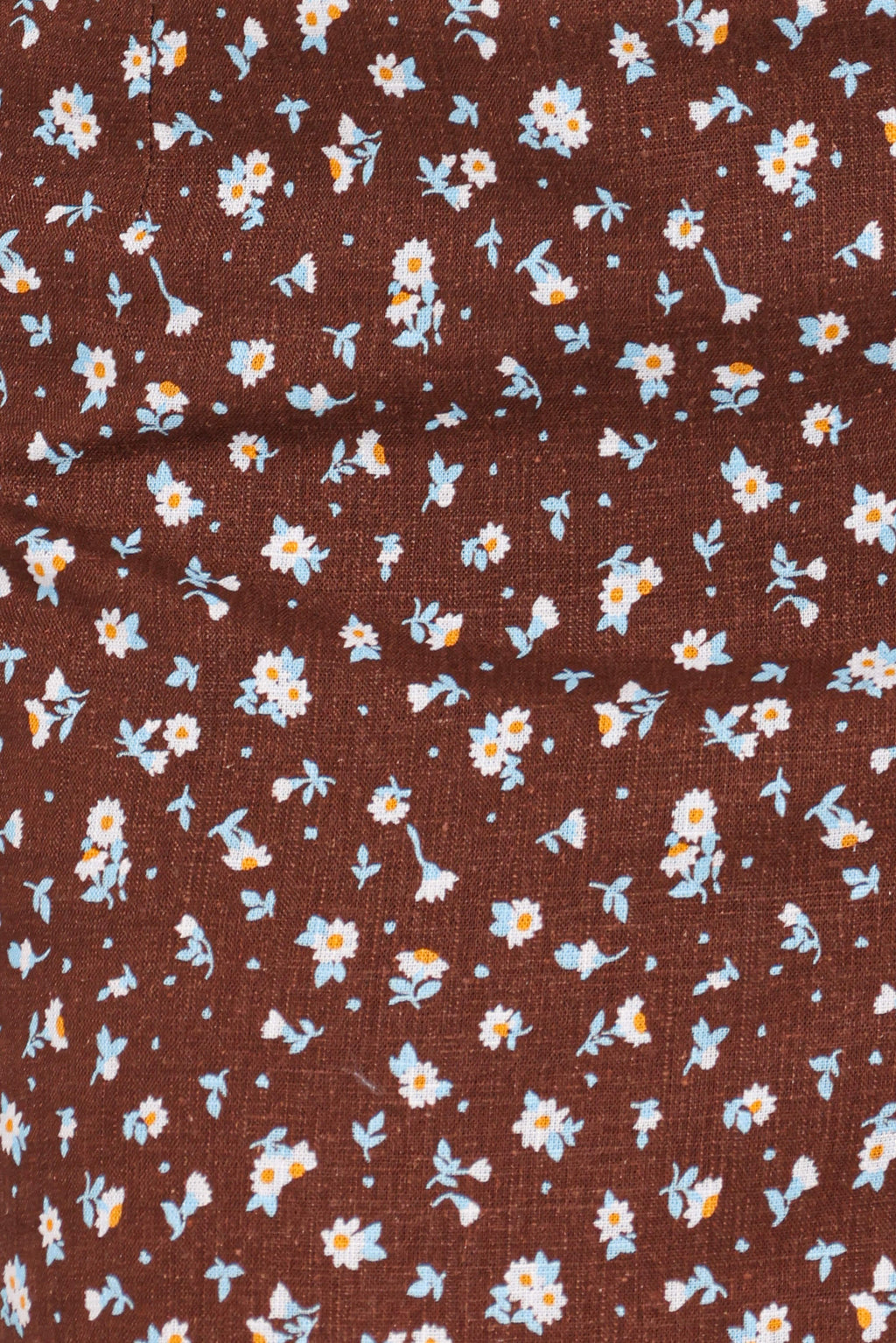Madison Linen Column Skirt - Brown Floral