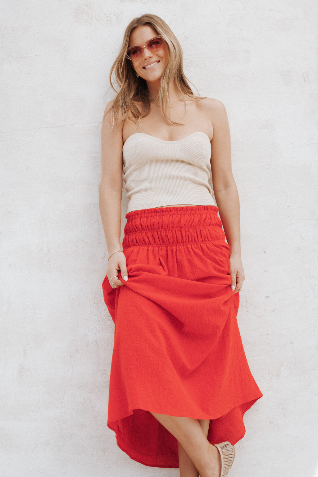 Mattea Maxi Skirt - Red