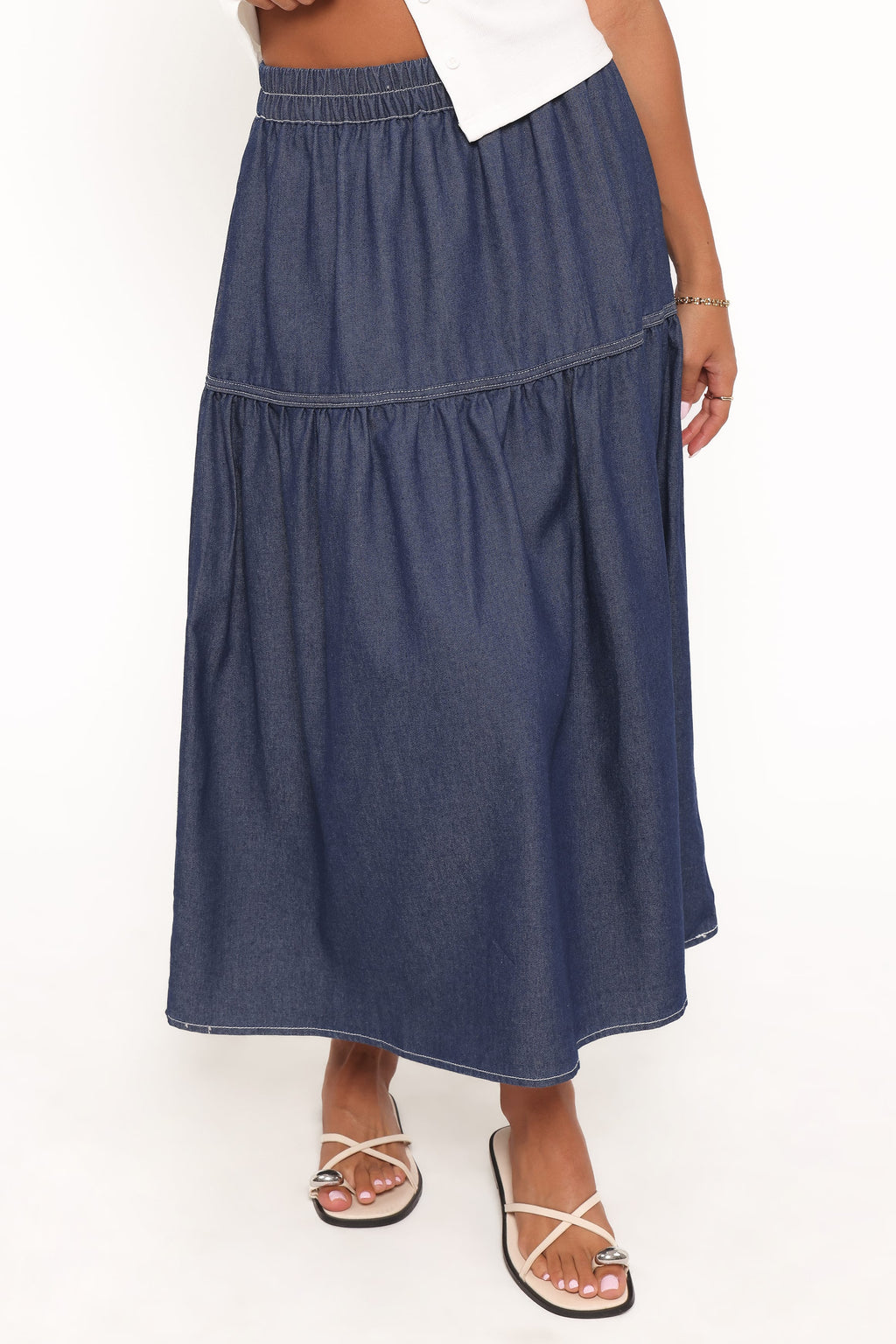 Meadow Midi Denim Skirt - Dark Wash