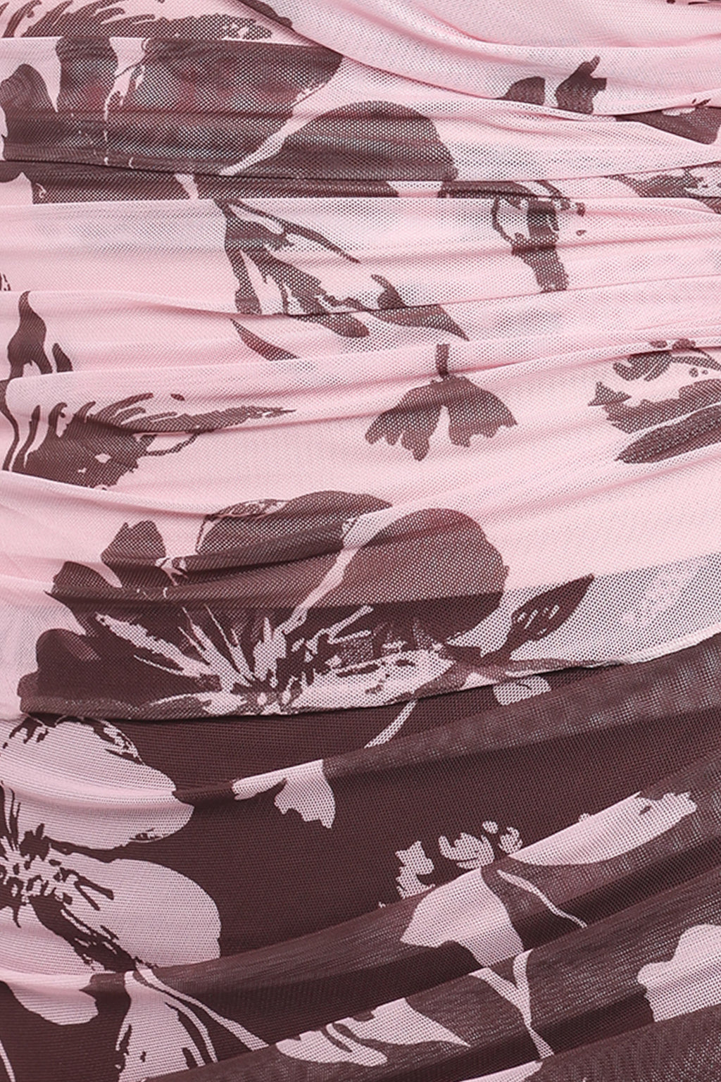 Navida Mesh Midi Skirt - Pink Brown Floral