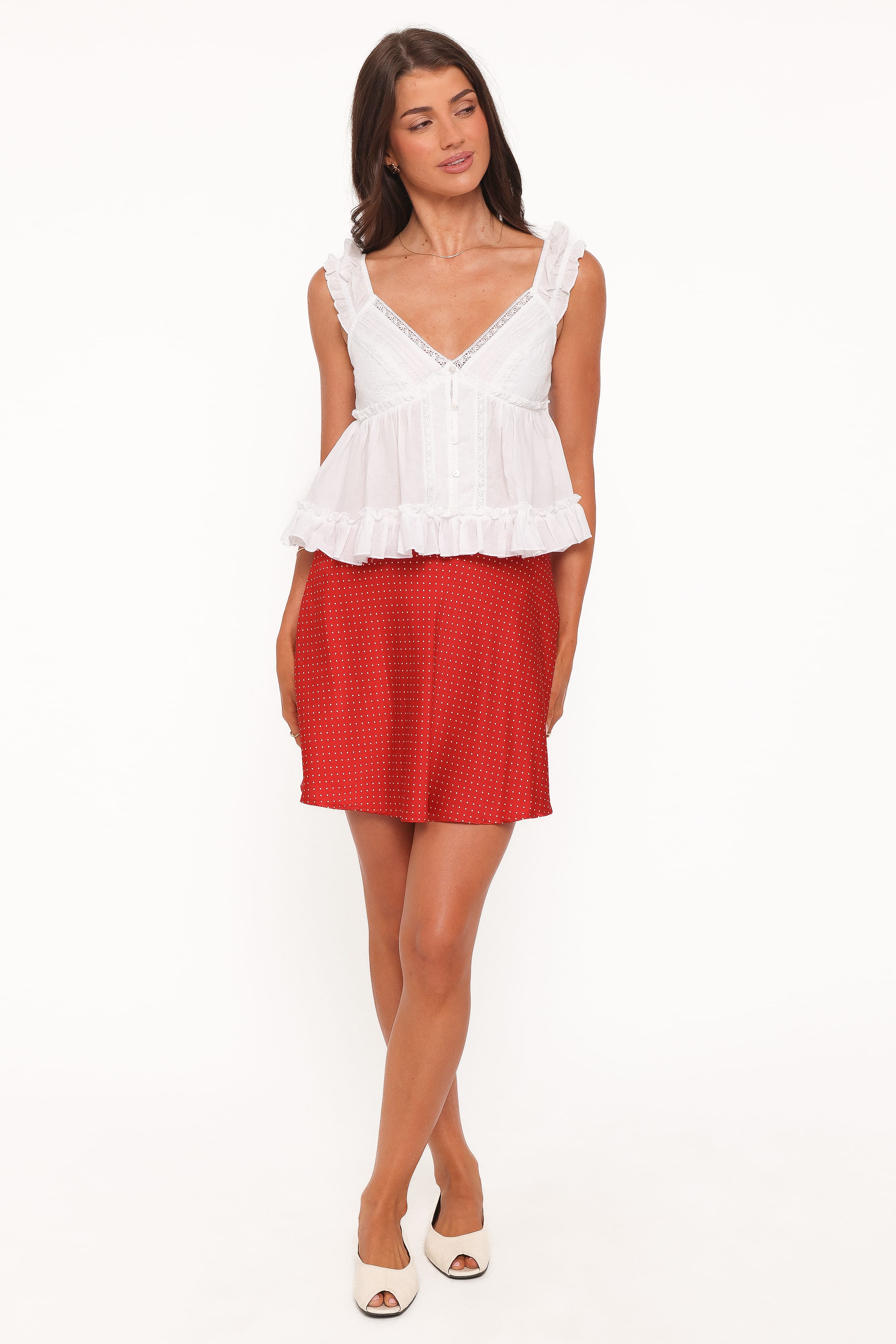 Sabina Skater Skirt - Red Dot