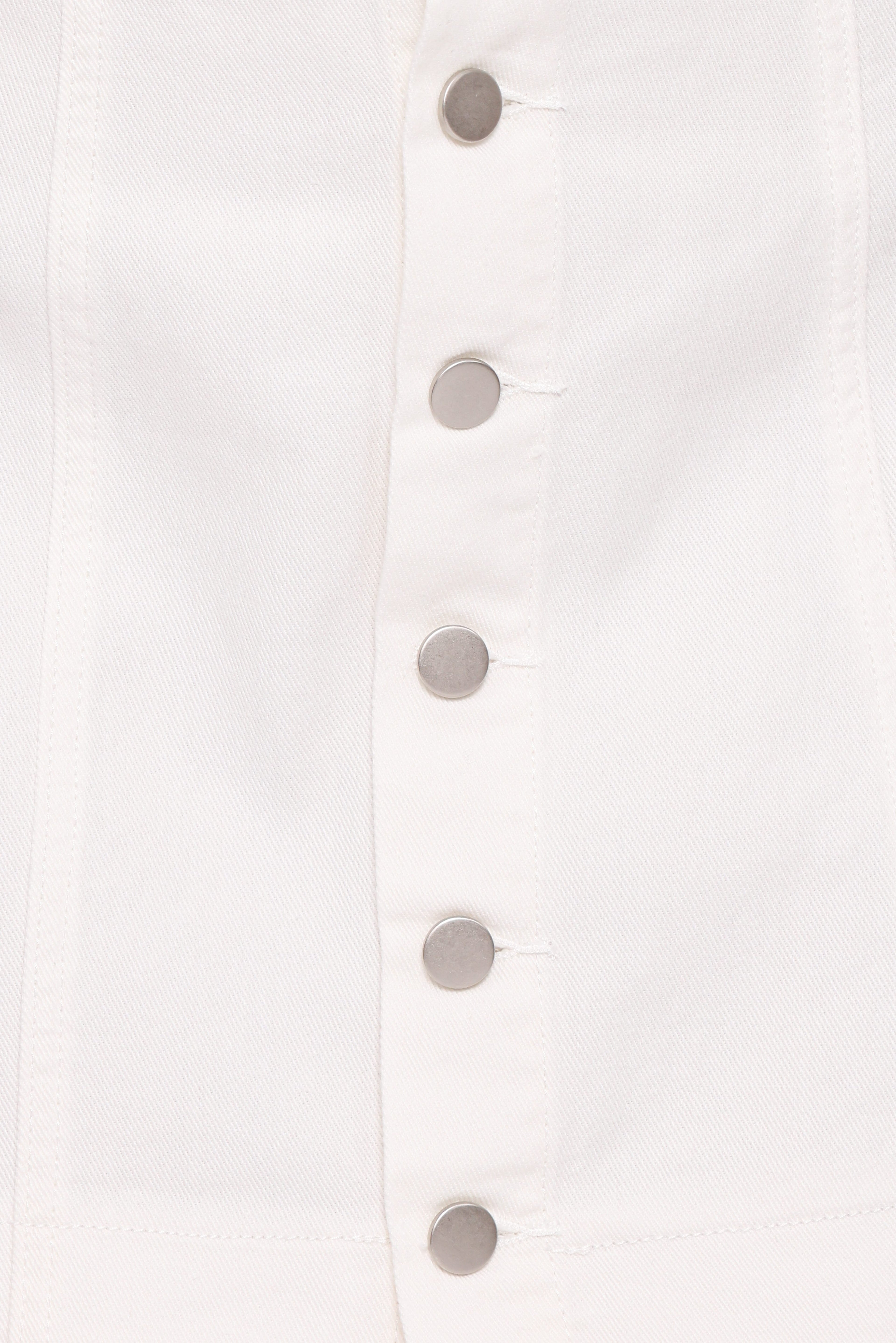 Sara Button Front Denim Mini Skirt - Off White