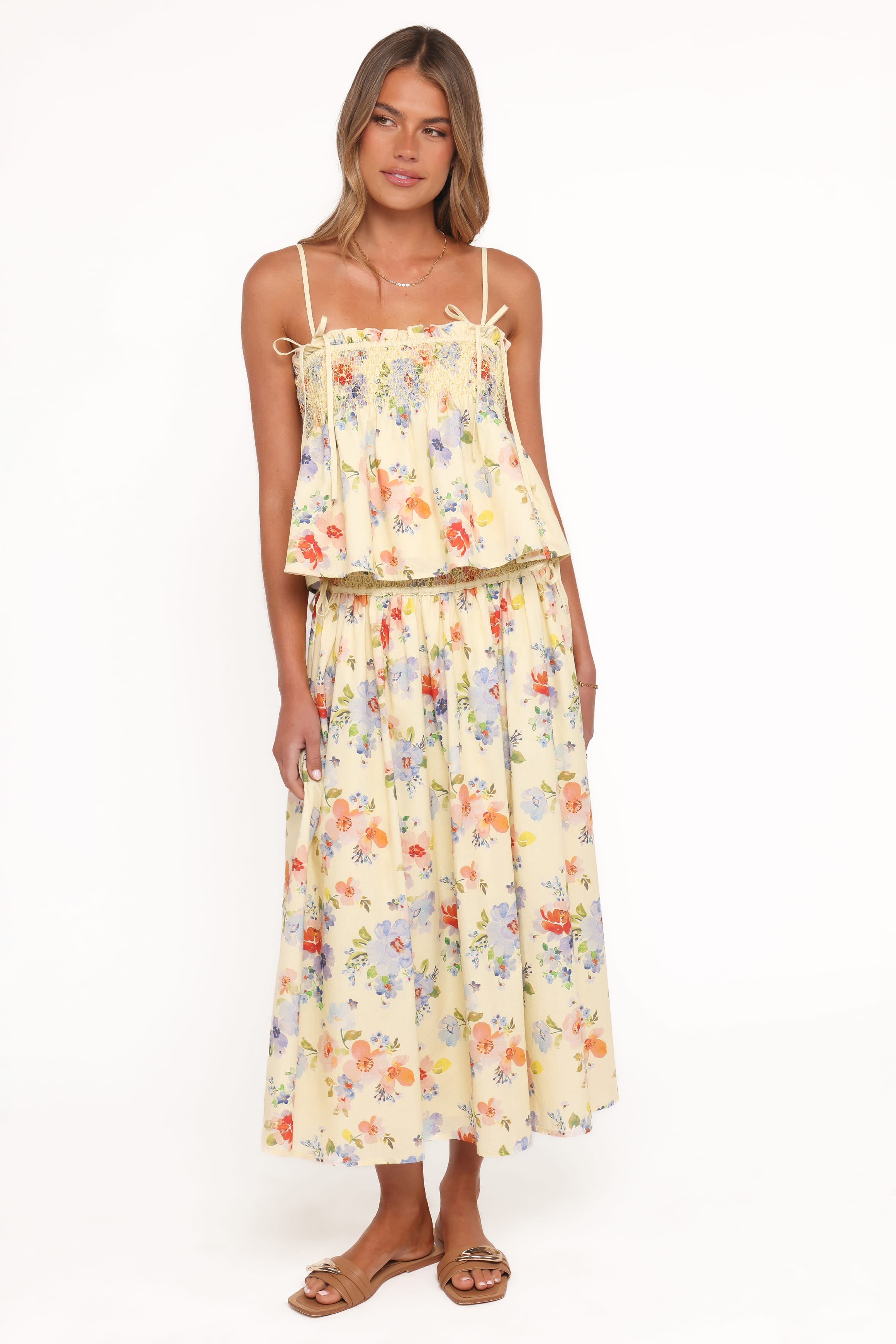 Saskia Maxi Skirt - Lemon Floral