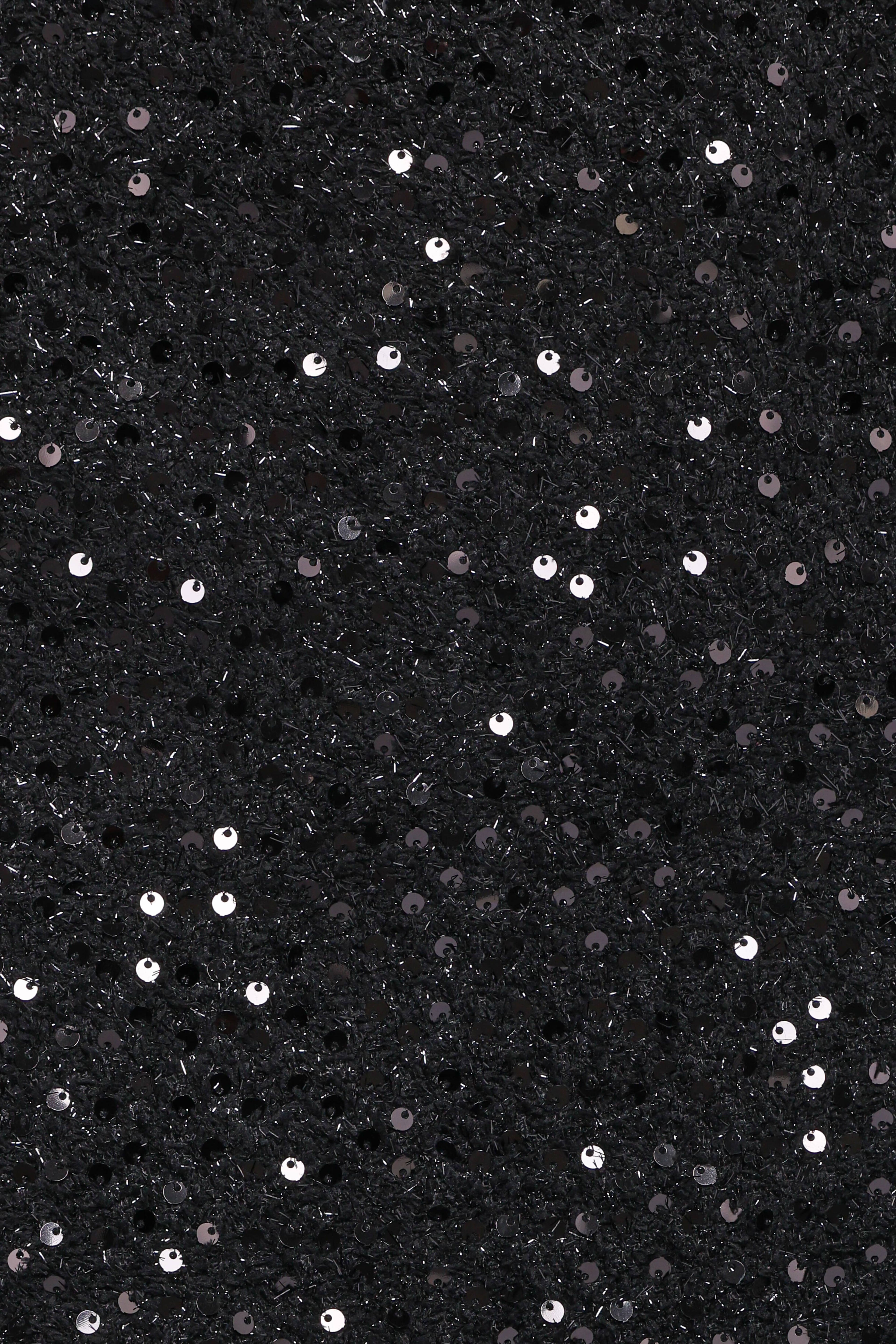 Valentina Tweed Sequins Mini Skirt - Black