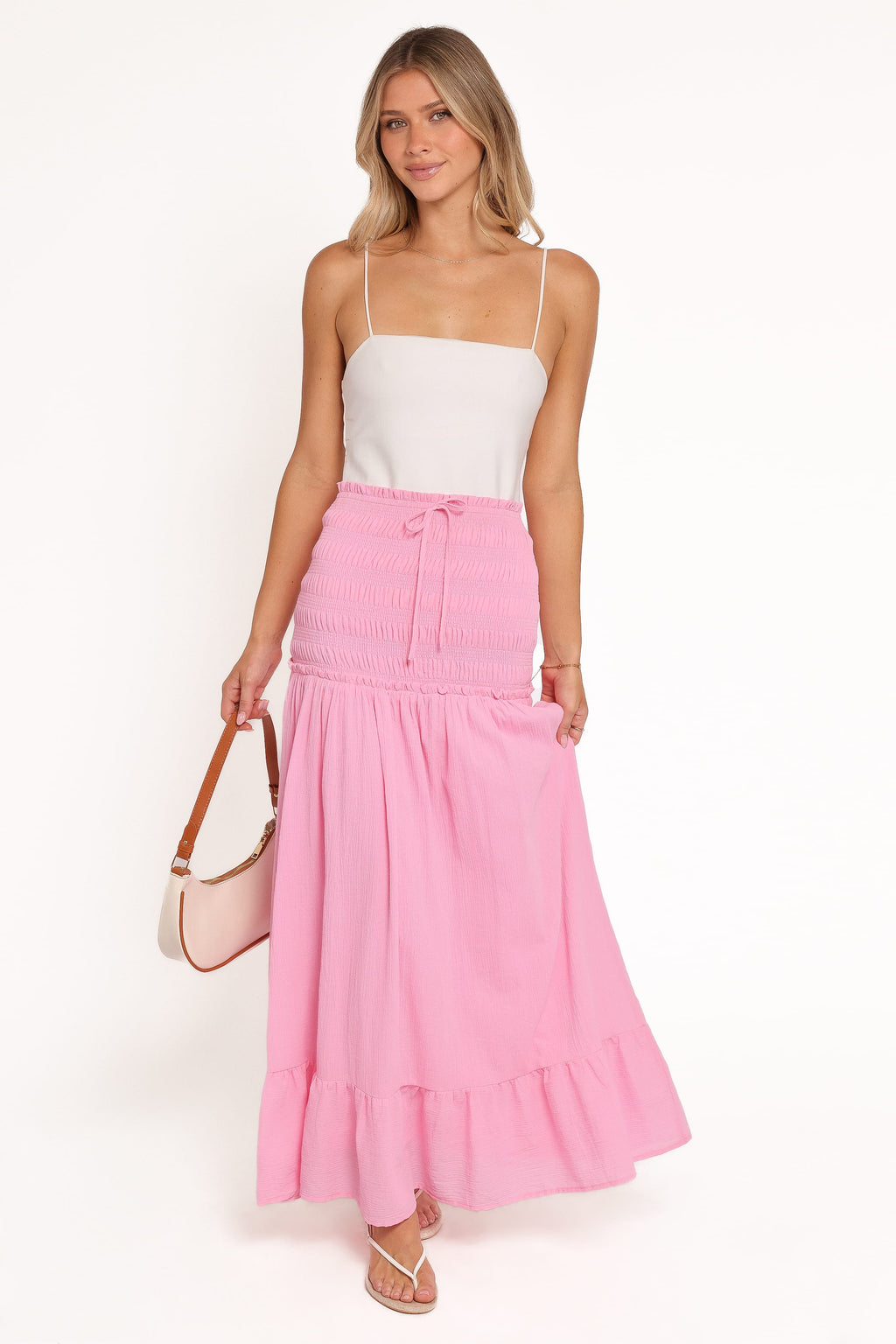 Valerie Drop Waist Maxi Skirt - Pink