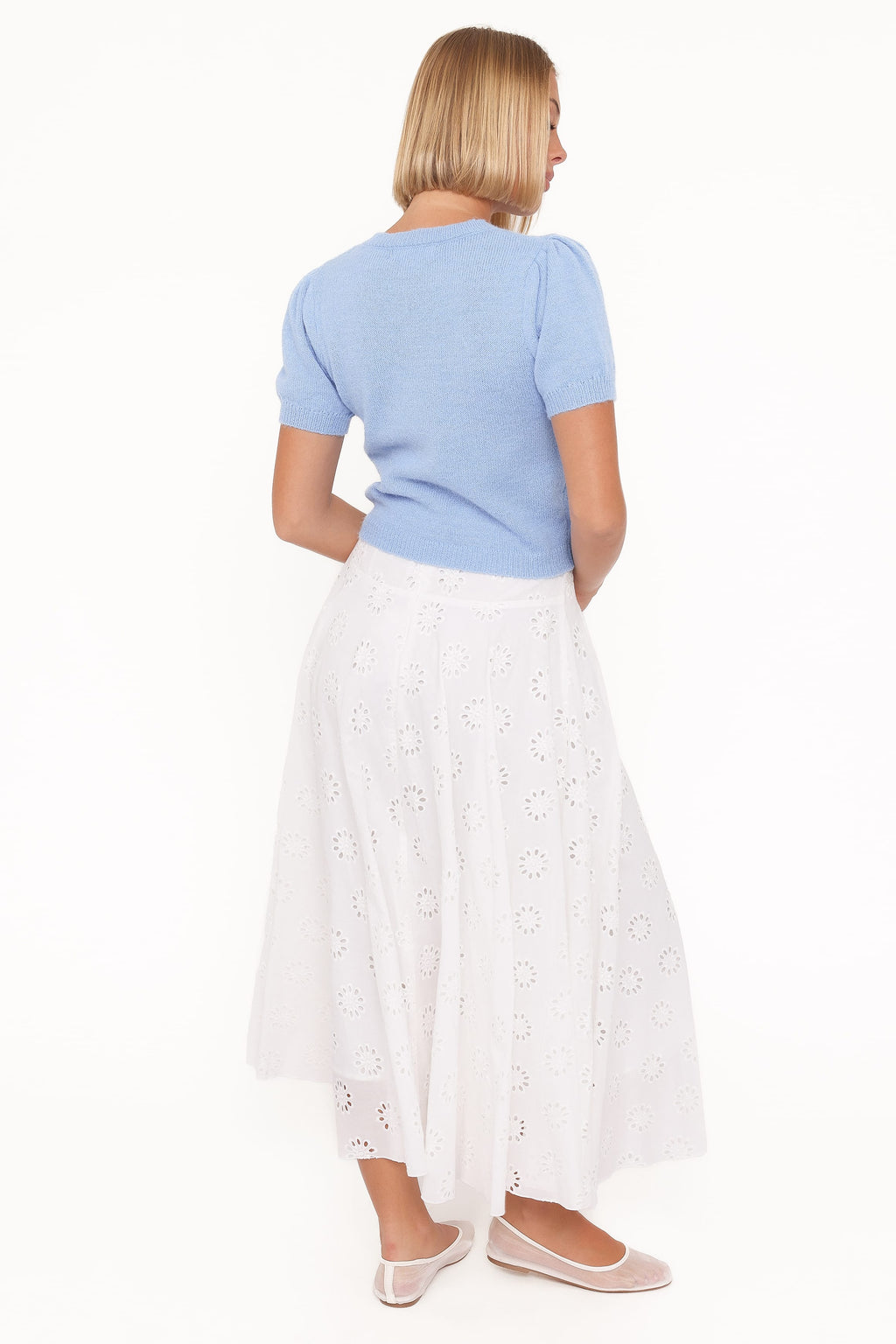 Varia Eyelet Maxi Skirt - White