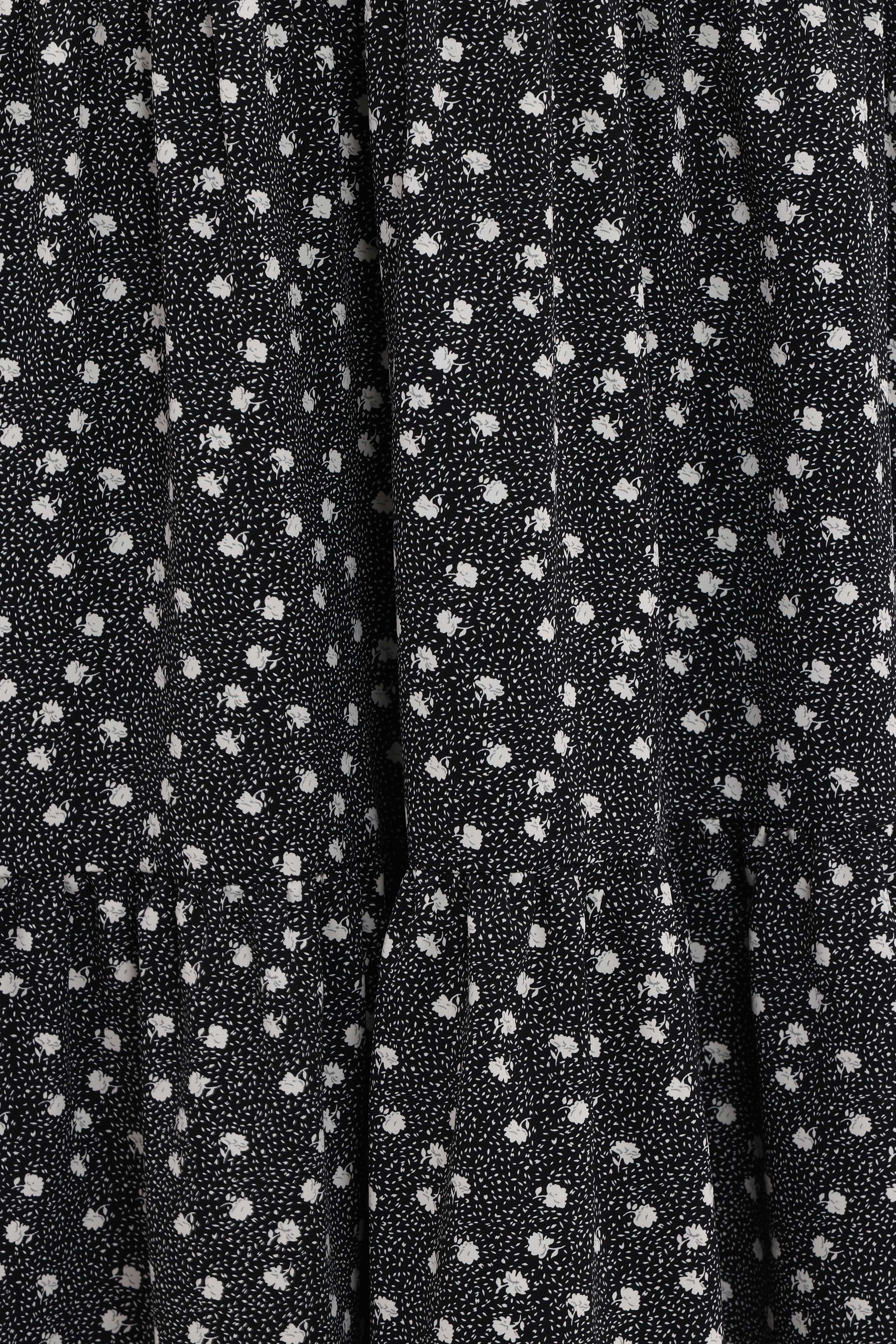 Vincent Tier Maxi Skirt - Black Floral
