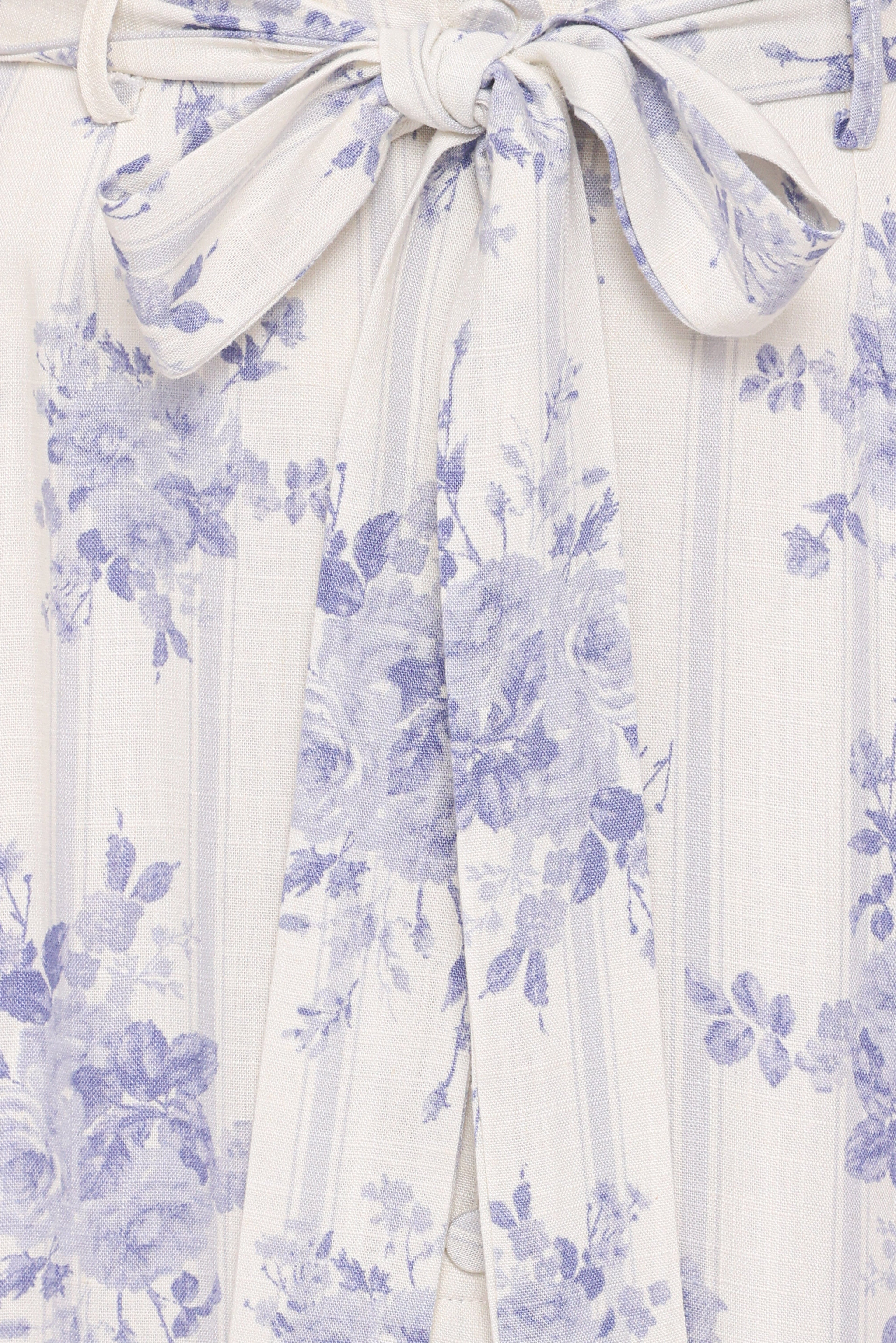 Xander Tie Waist Midi Skirt - Lilac Floral