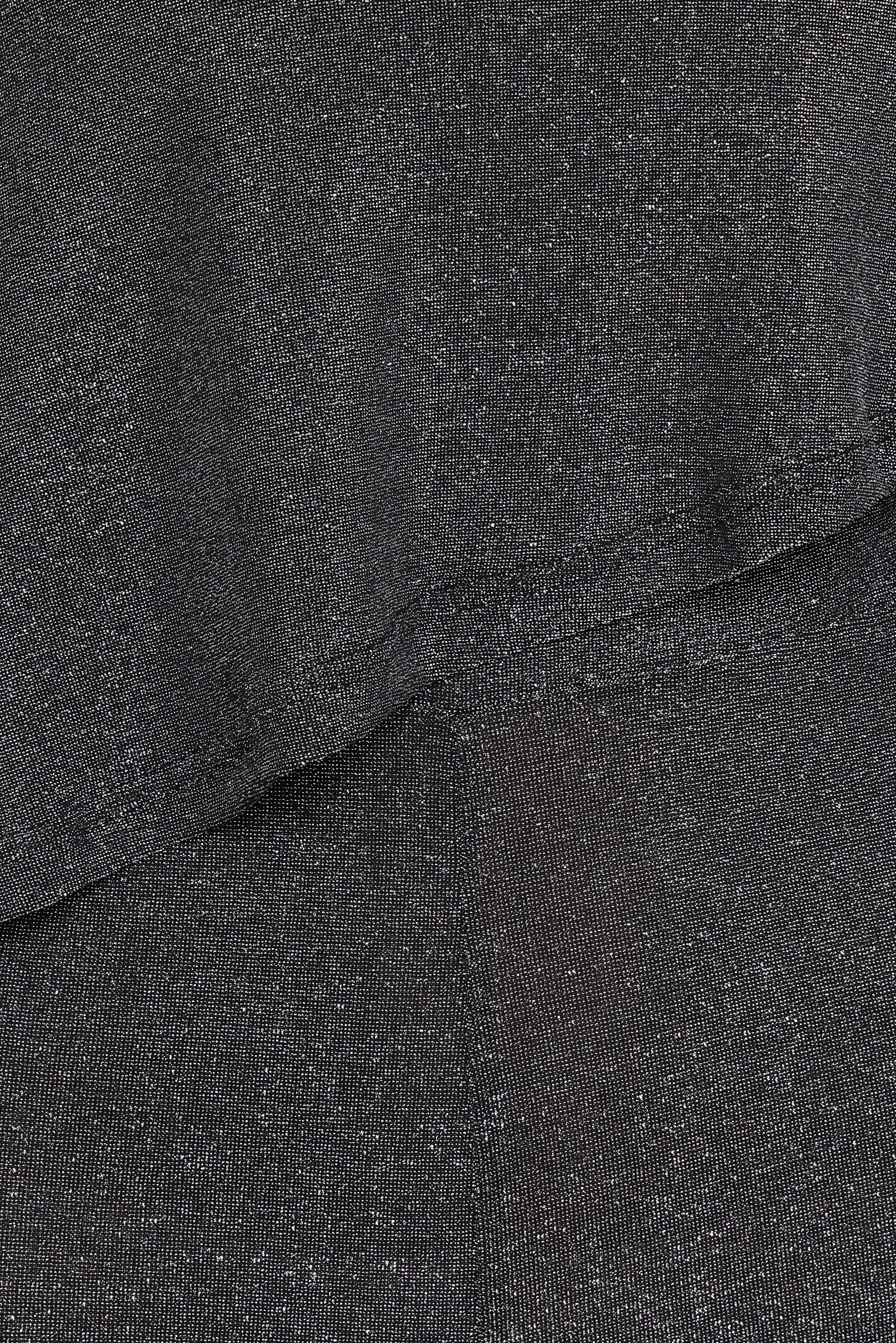 Anna One Shoulder Lurex Jumpsuit - Black Silver