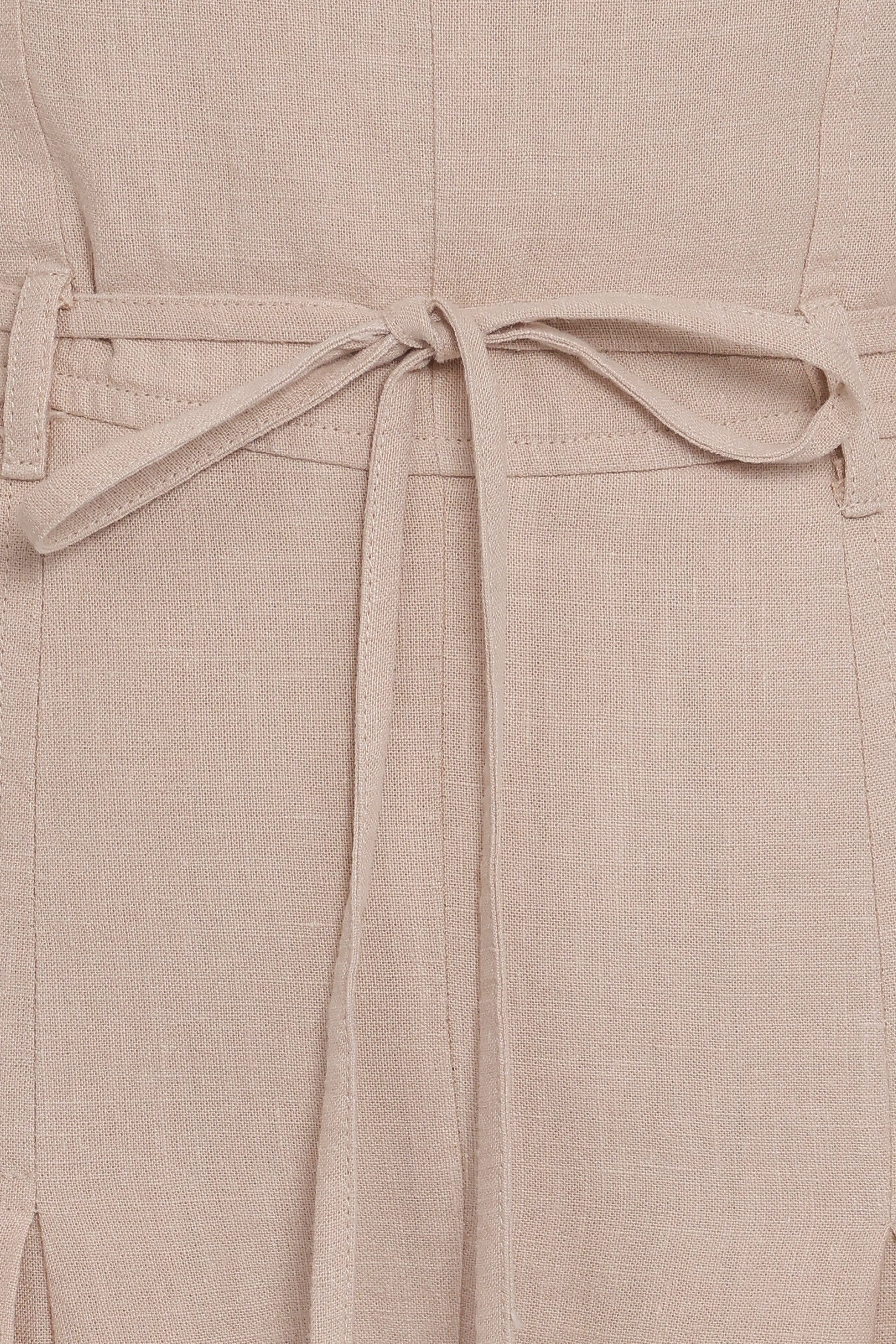 Calliope Tie Waist Jumpsuit - Wheat