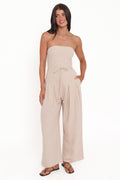 Calliope Tie Waist Jumpsuit - Wheat