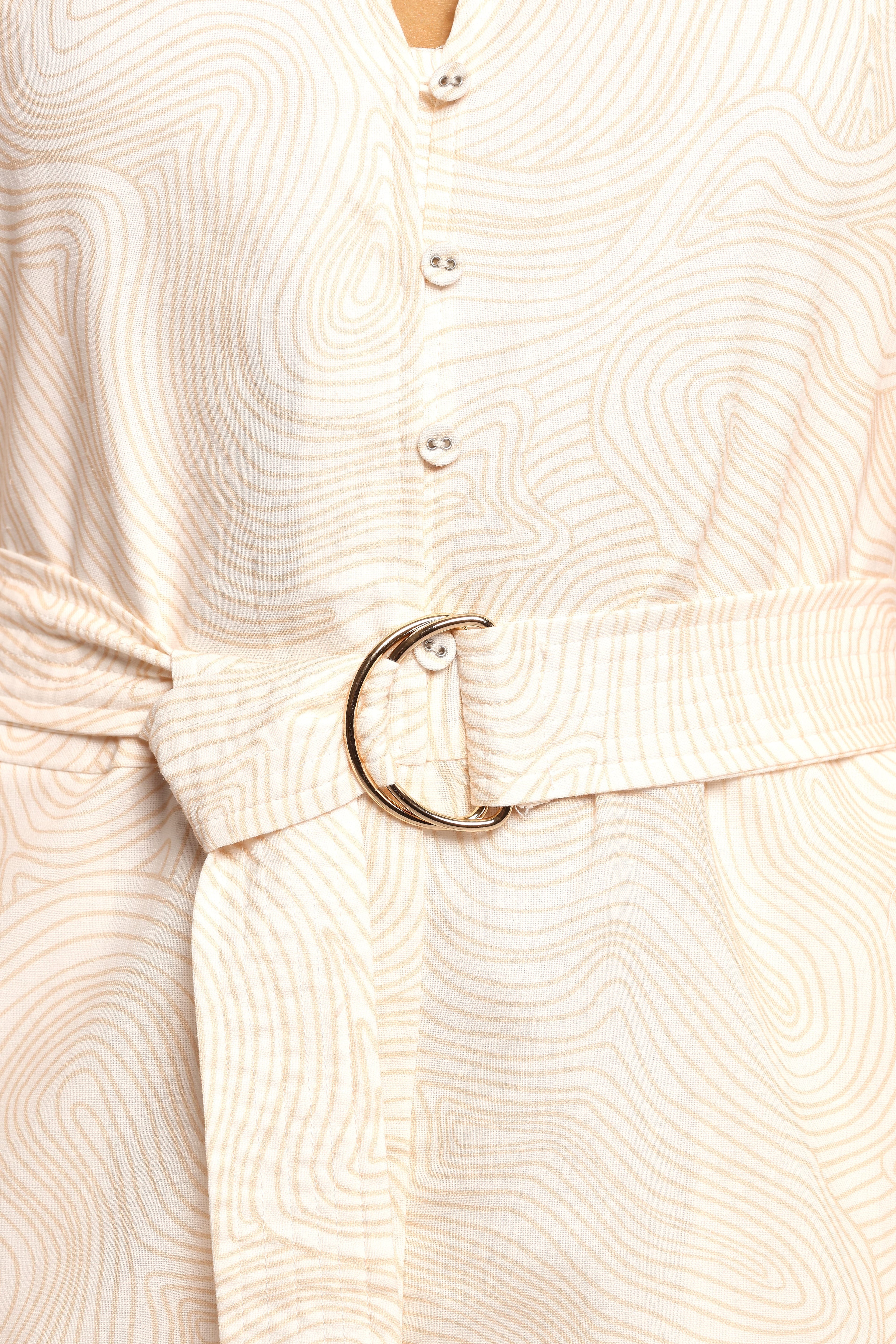 Cassian Belted Romper - Tan Swirl