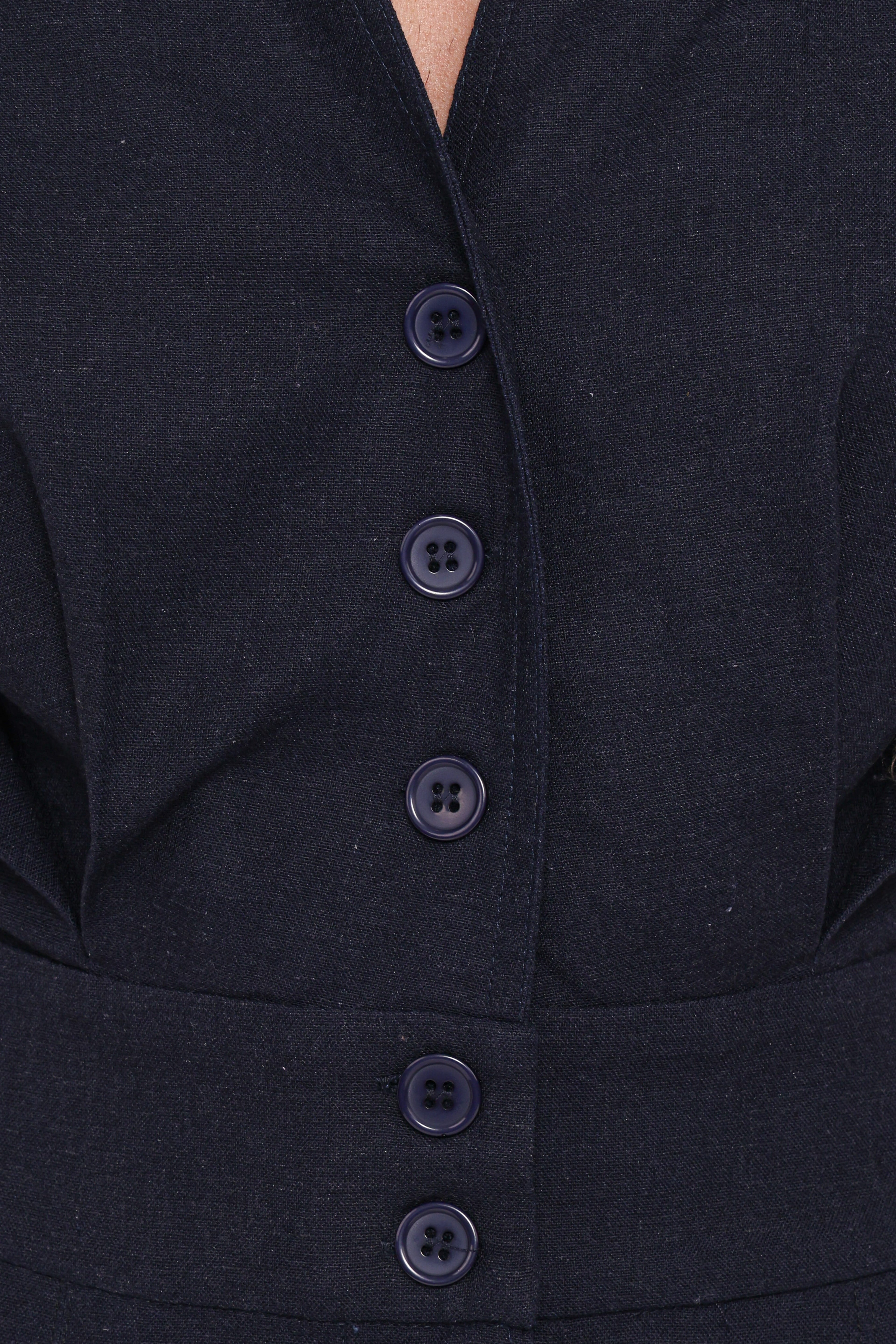 Claudia Collared Romper - Navy