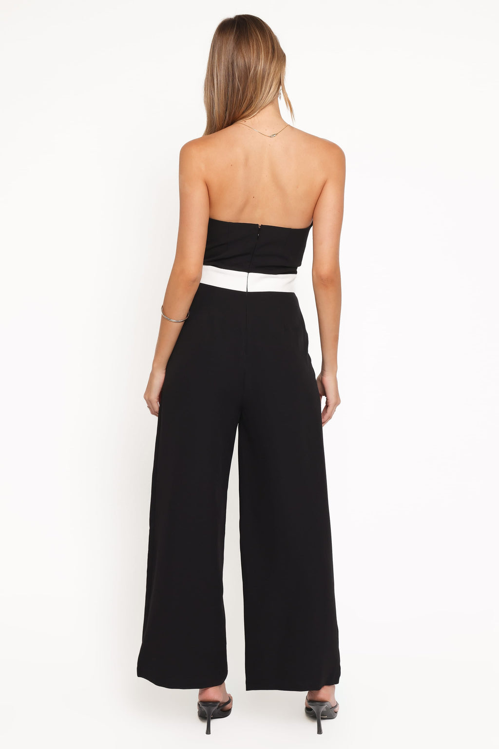 Elaria Scalloped Belted Jumpsuit - Black