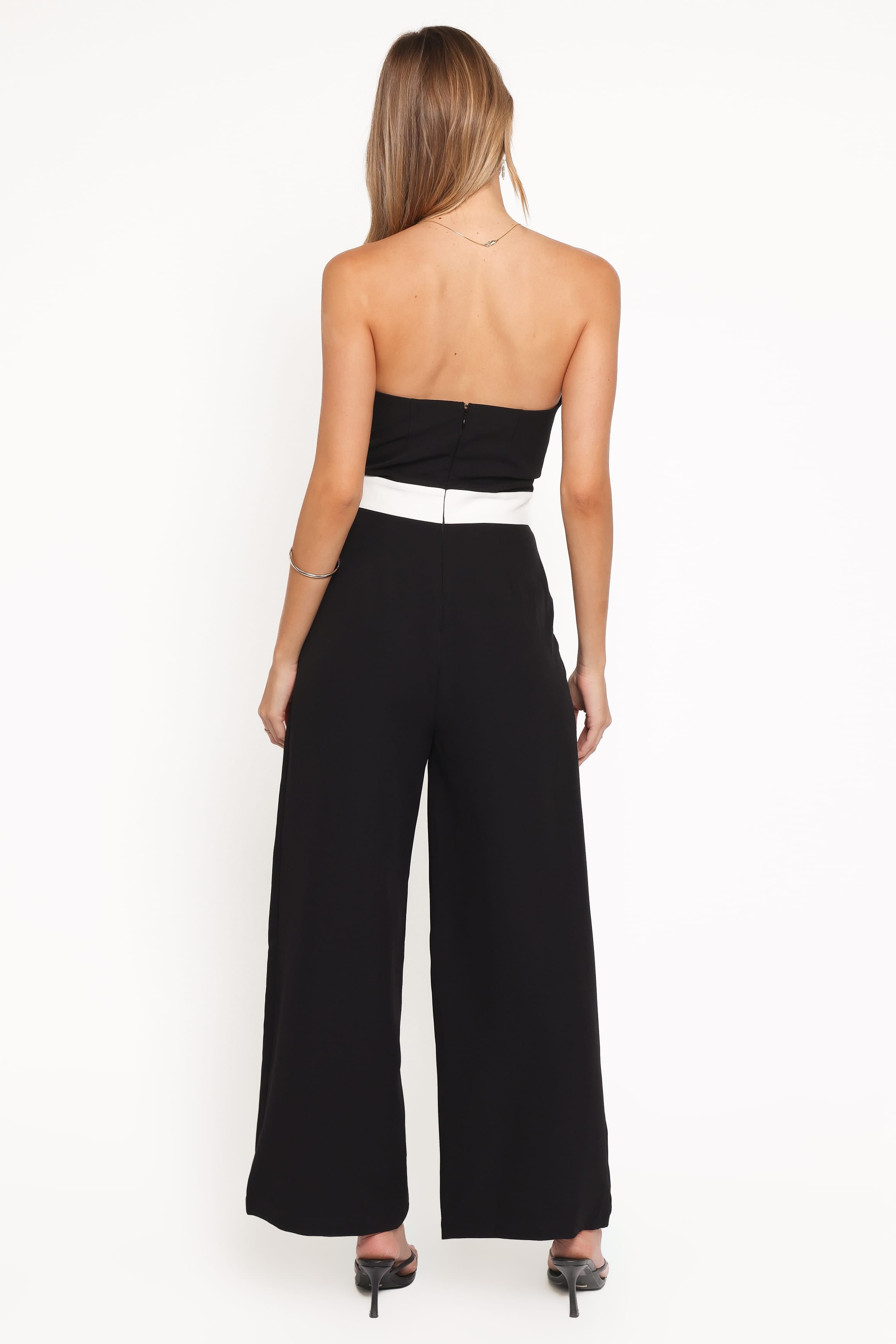 Elaria Scalloped Belted Jumpsuit - Black