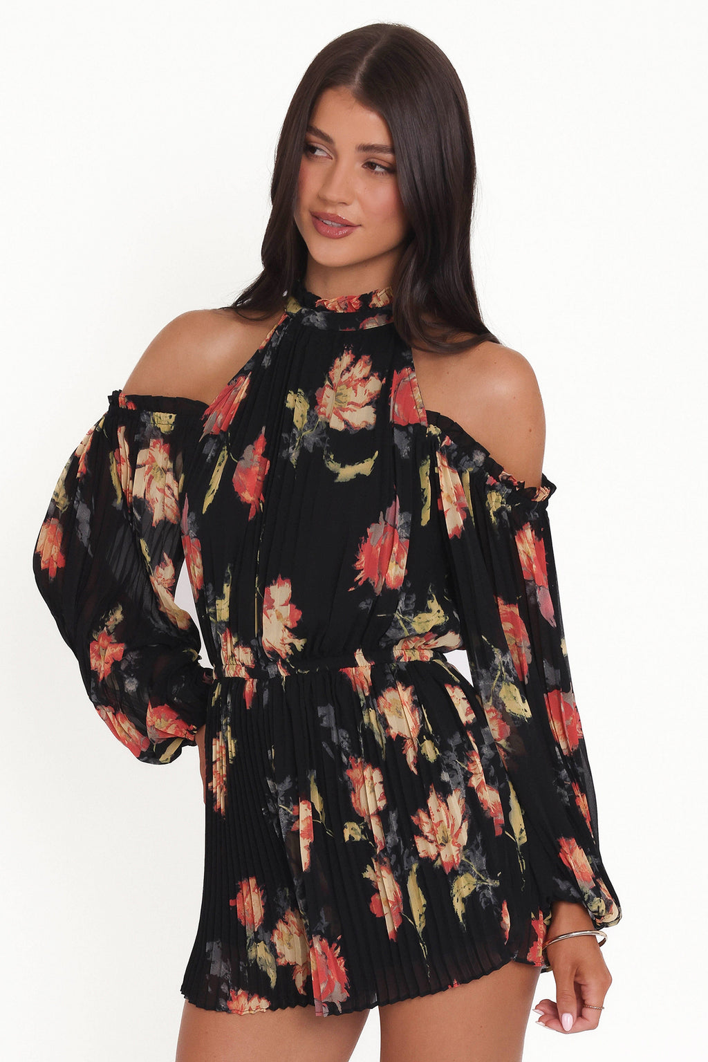 Hillary Romper - Black Floral