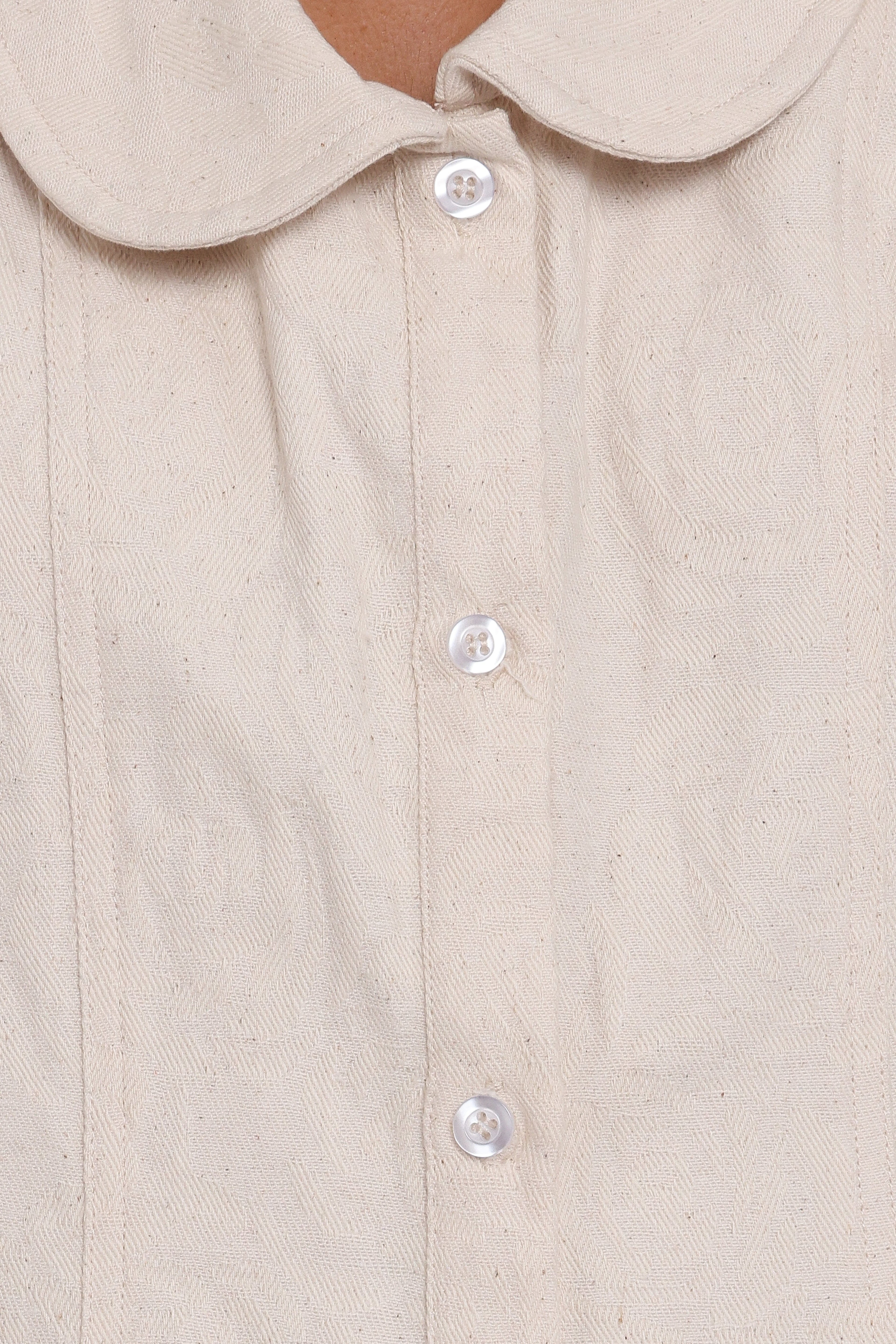 Lavina Collared Romper - Cream