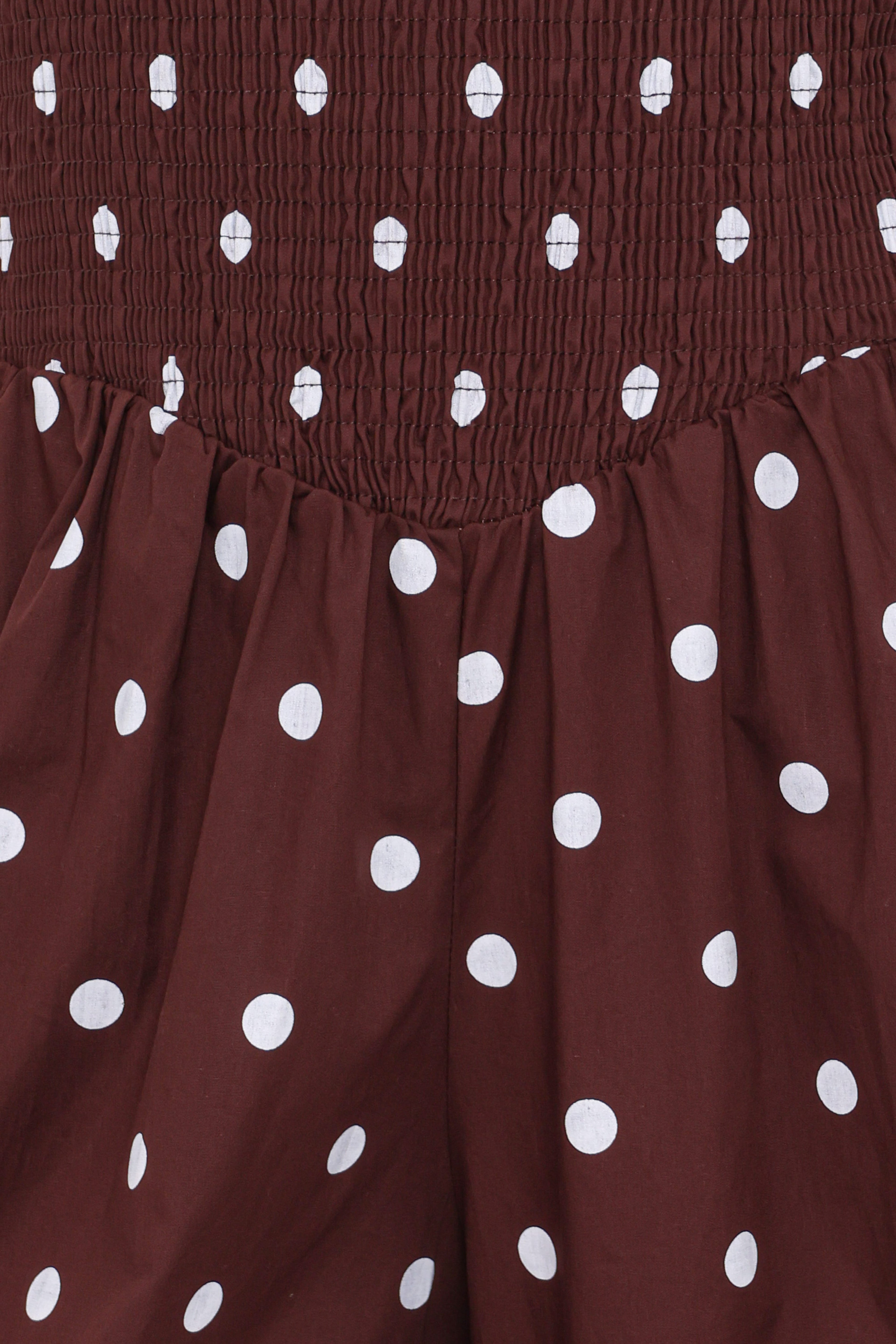 Paloma Jumpsuit - Chocolate Polka Dot