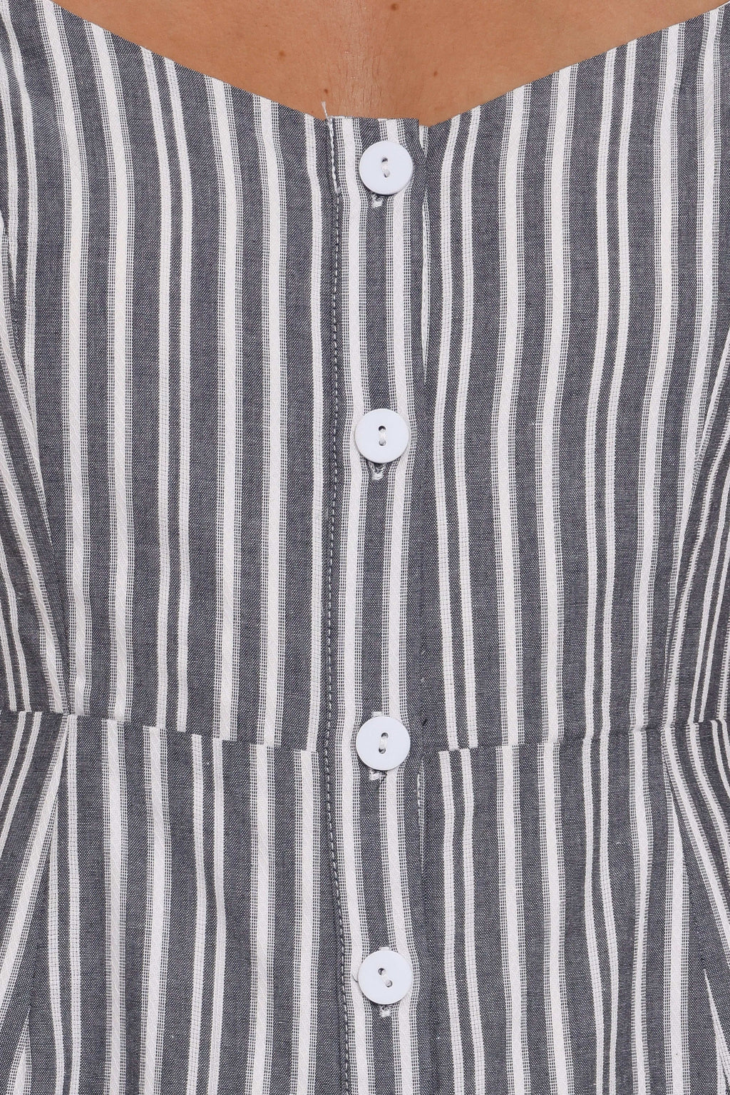 Reesa Romper - Smoke Stripe