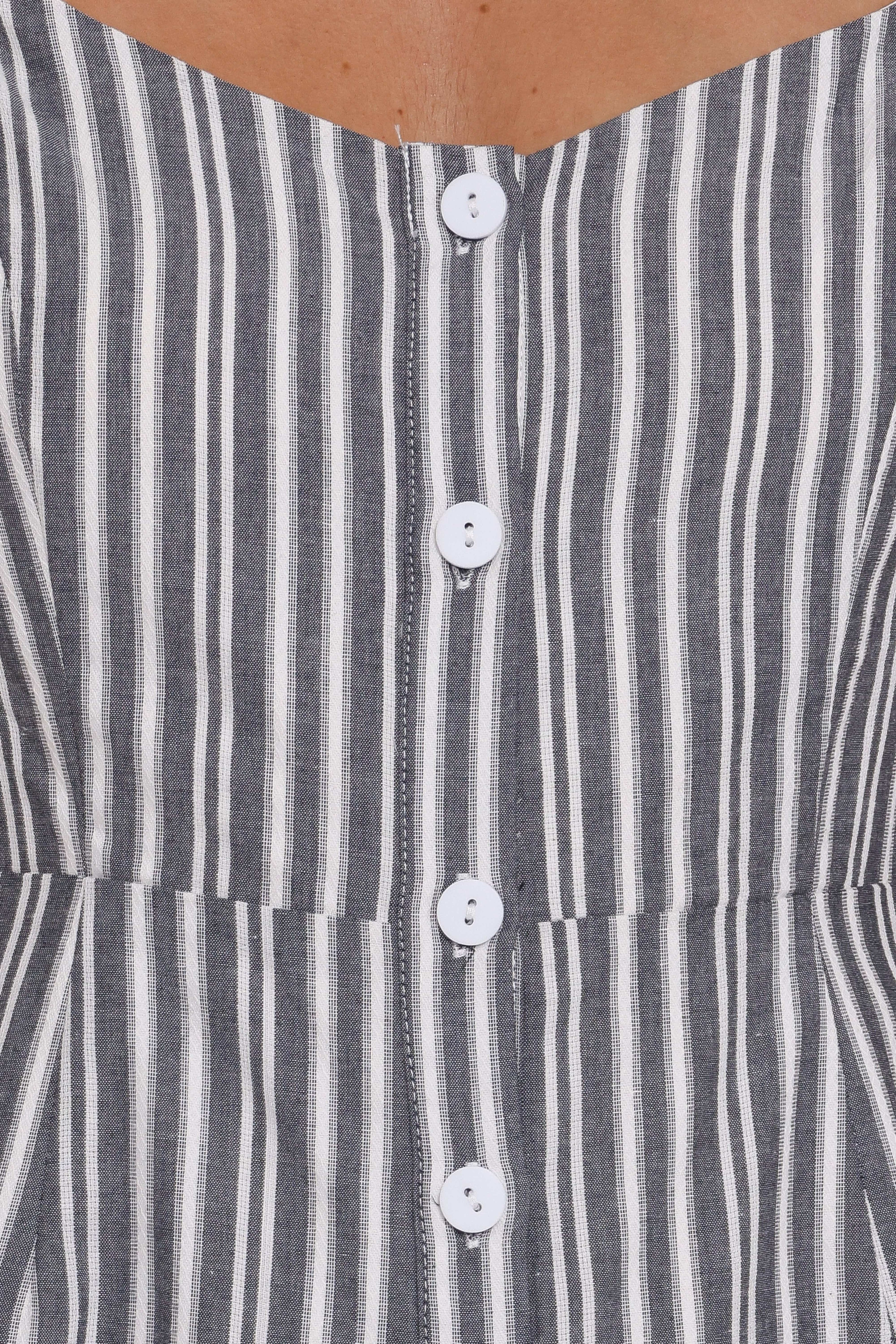 Reesa Romper - Smoke Stripe