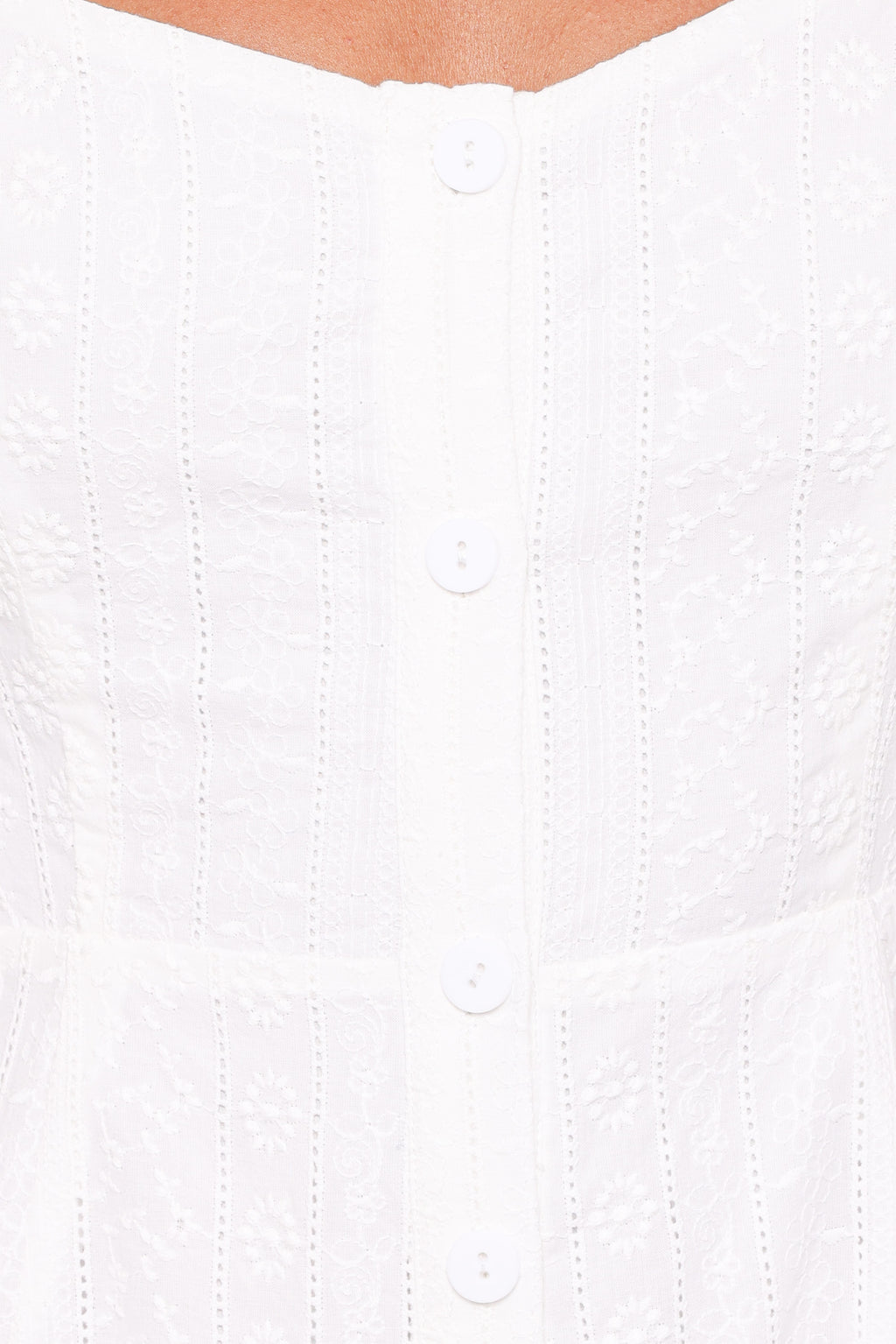 Reesa Romper - White Embroidery