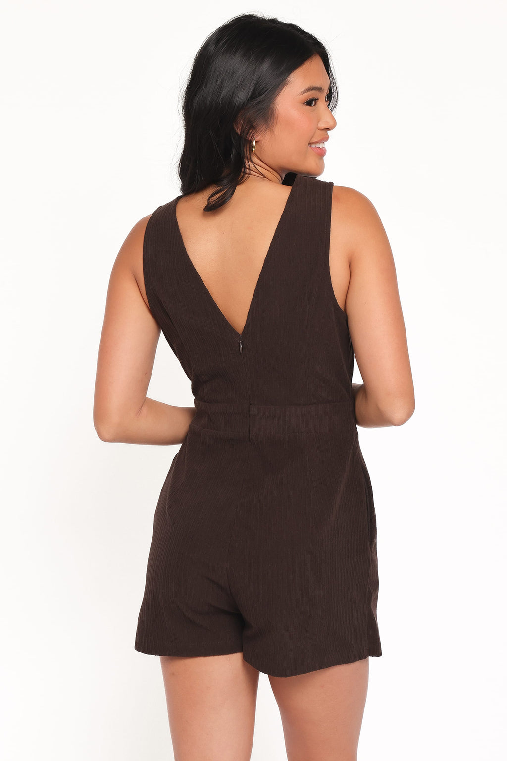 Vesper Corduroy Romper - Chocolate