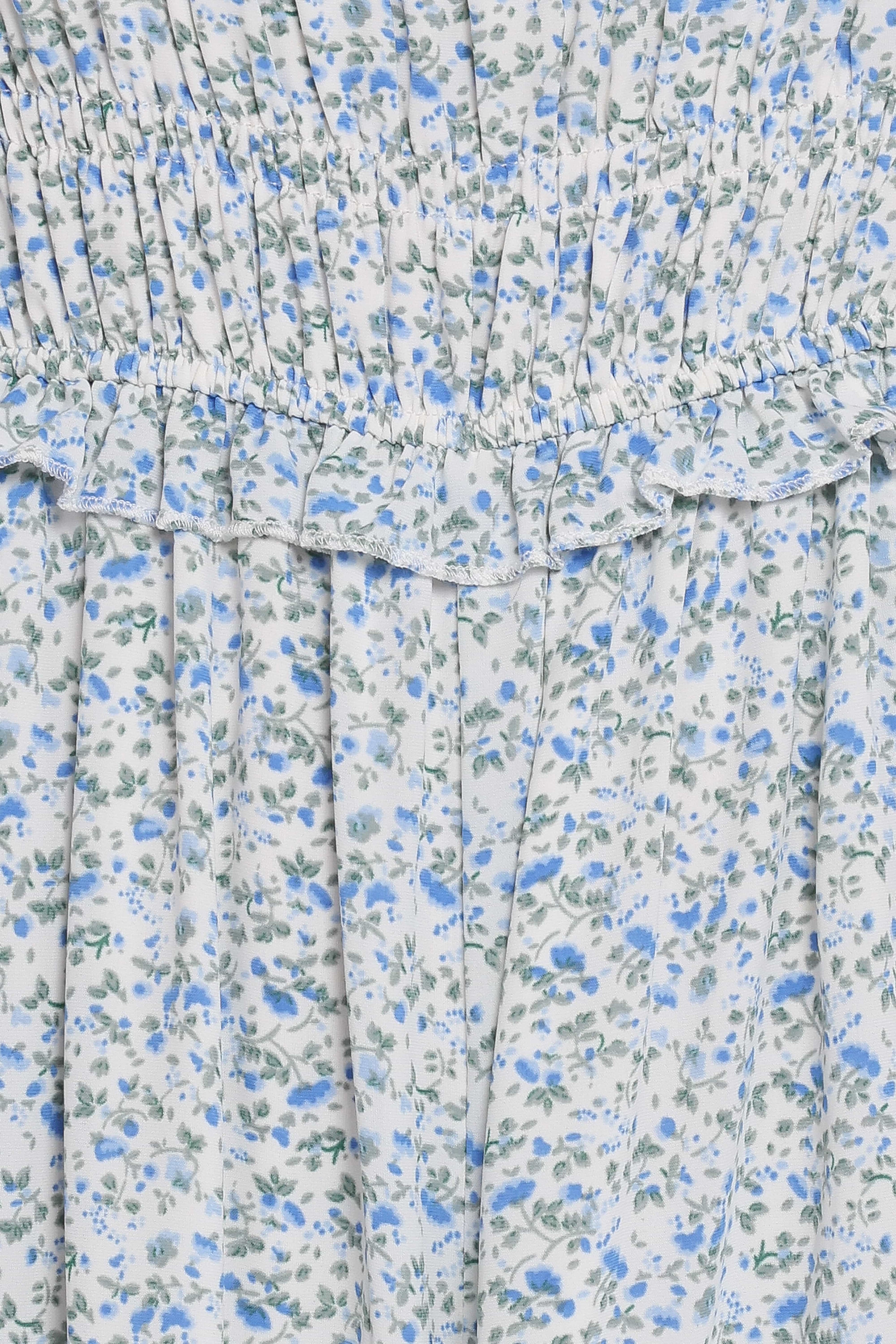 Yulissa Strapless Jumpsuit - Blue Floral