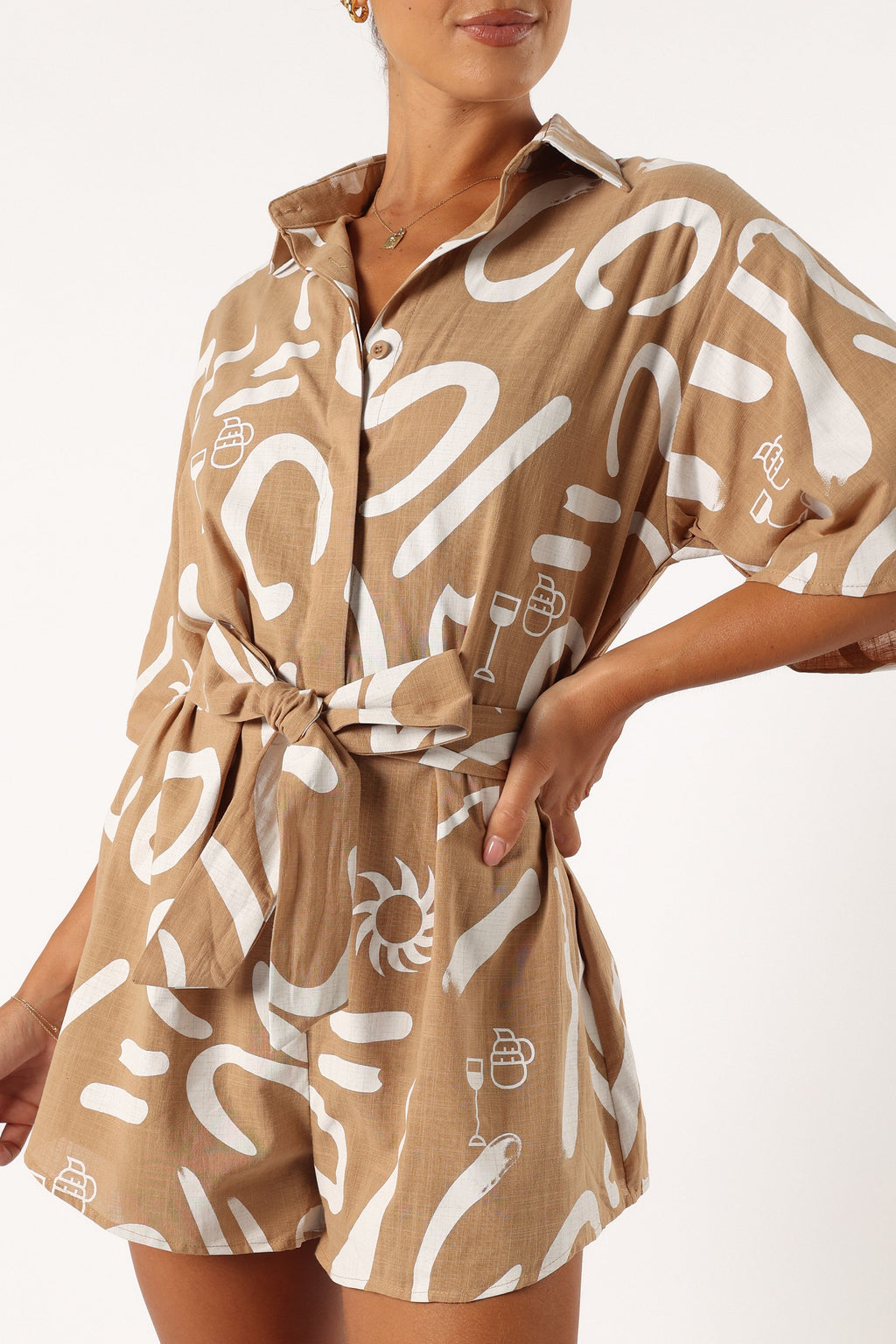 Kellie Romper - Tan
